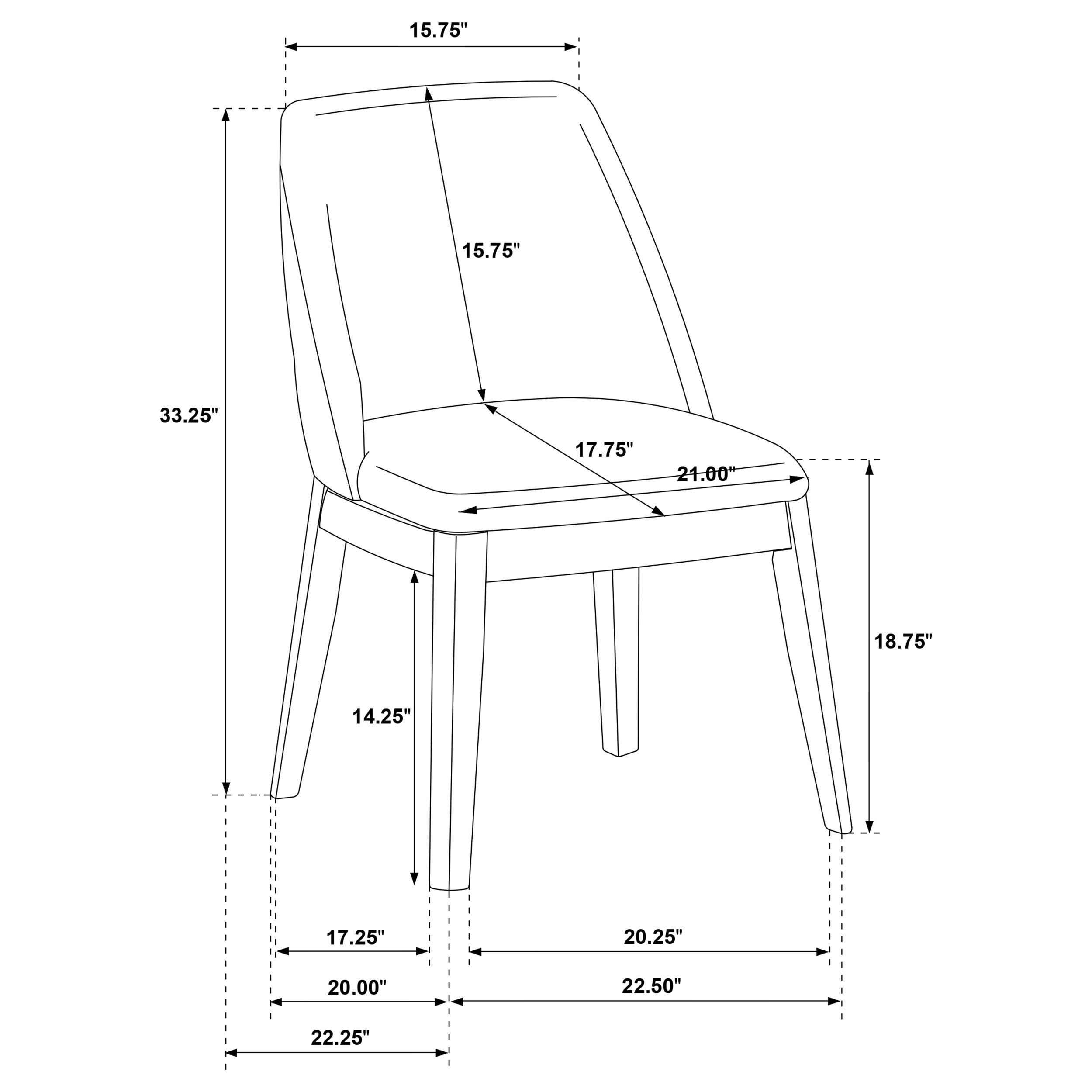 Franklin Upholstered Dining Side Chair Grey (Set of 2) — view 14