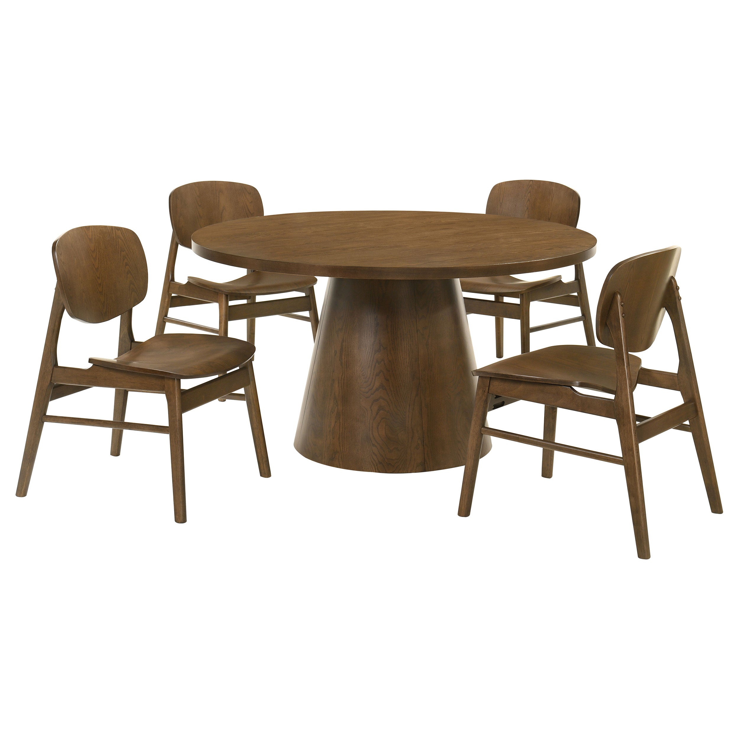 Franklin 5-piece 54-inch Round Dining Table Set Dark Brown — view 2
