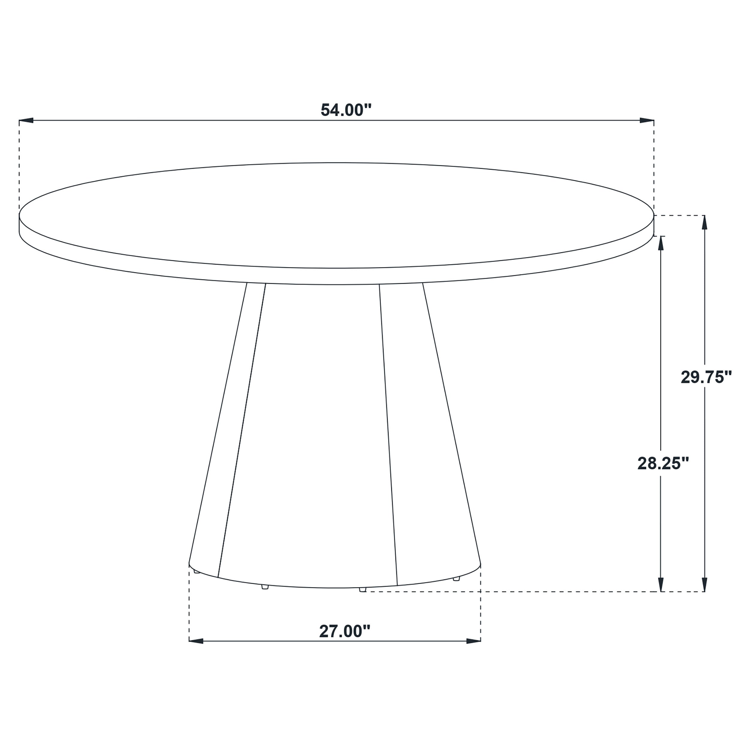 Franklin 54-inch Round Wood Pedestal Base Dining Table Dark Brown — view 6