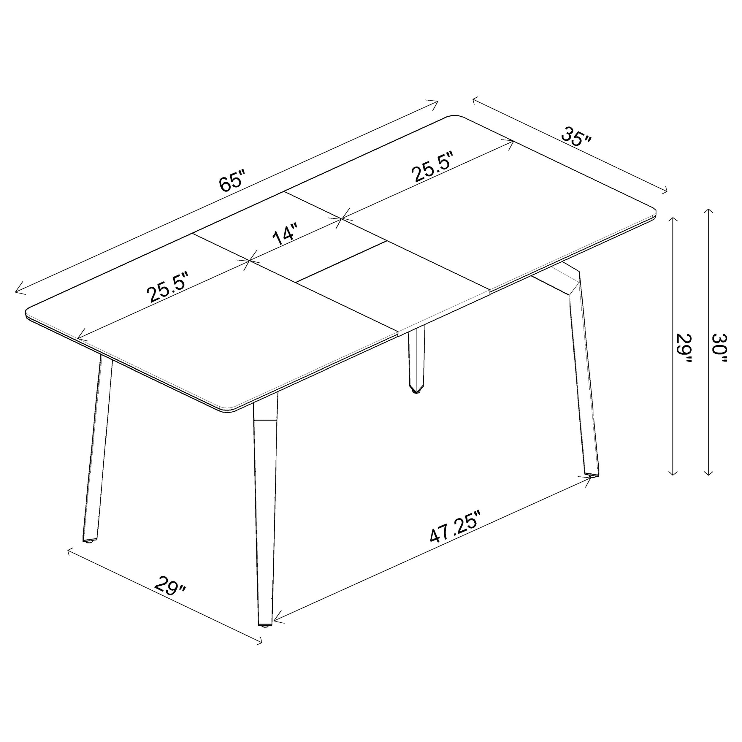 Mina Rectangular 65-inch Extension Dining Table Grey Ceramic — view 16