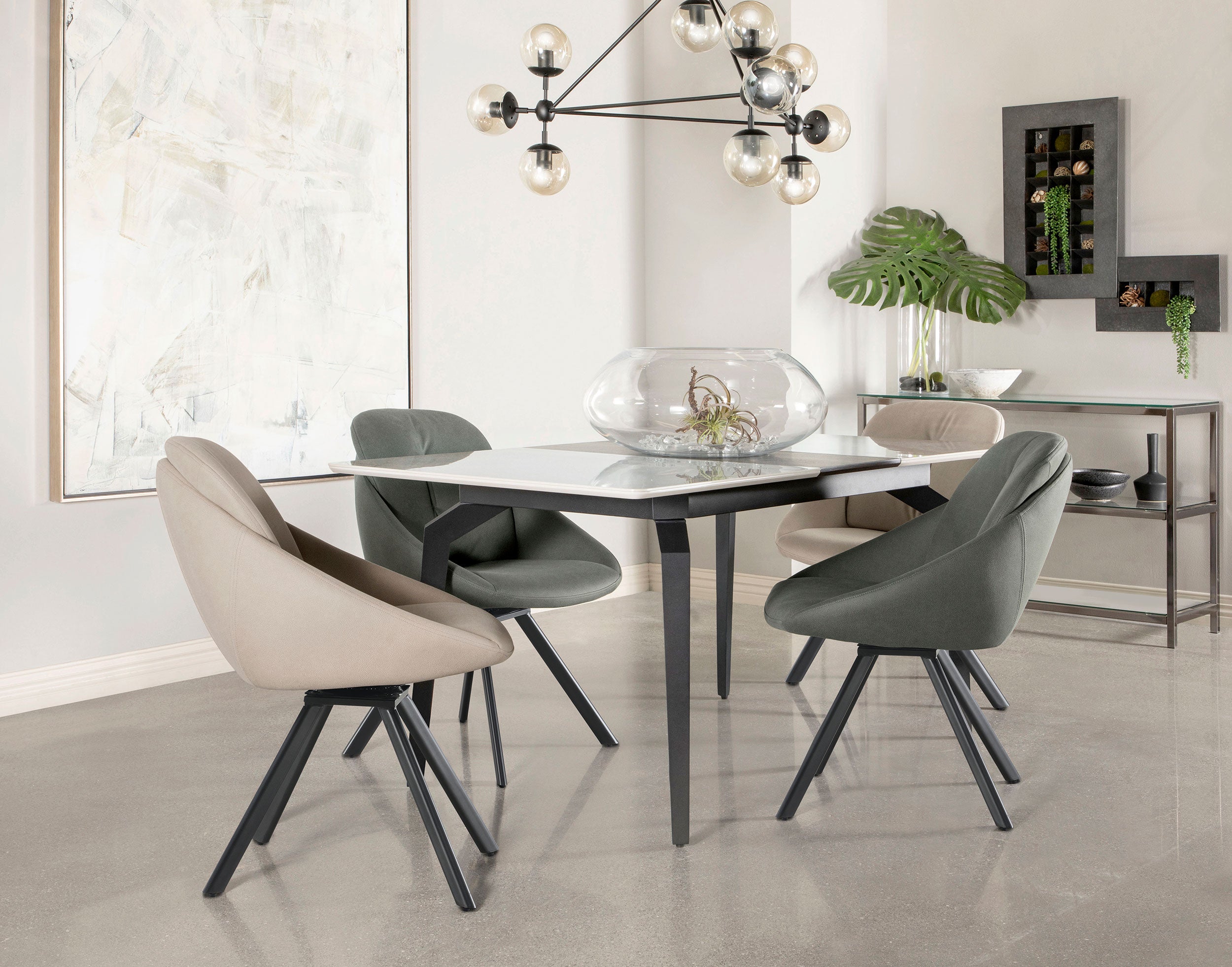 Mina Rectangular 65-inch Extension Dining Table Grey Ceramic — view 17