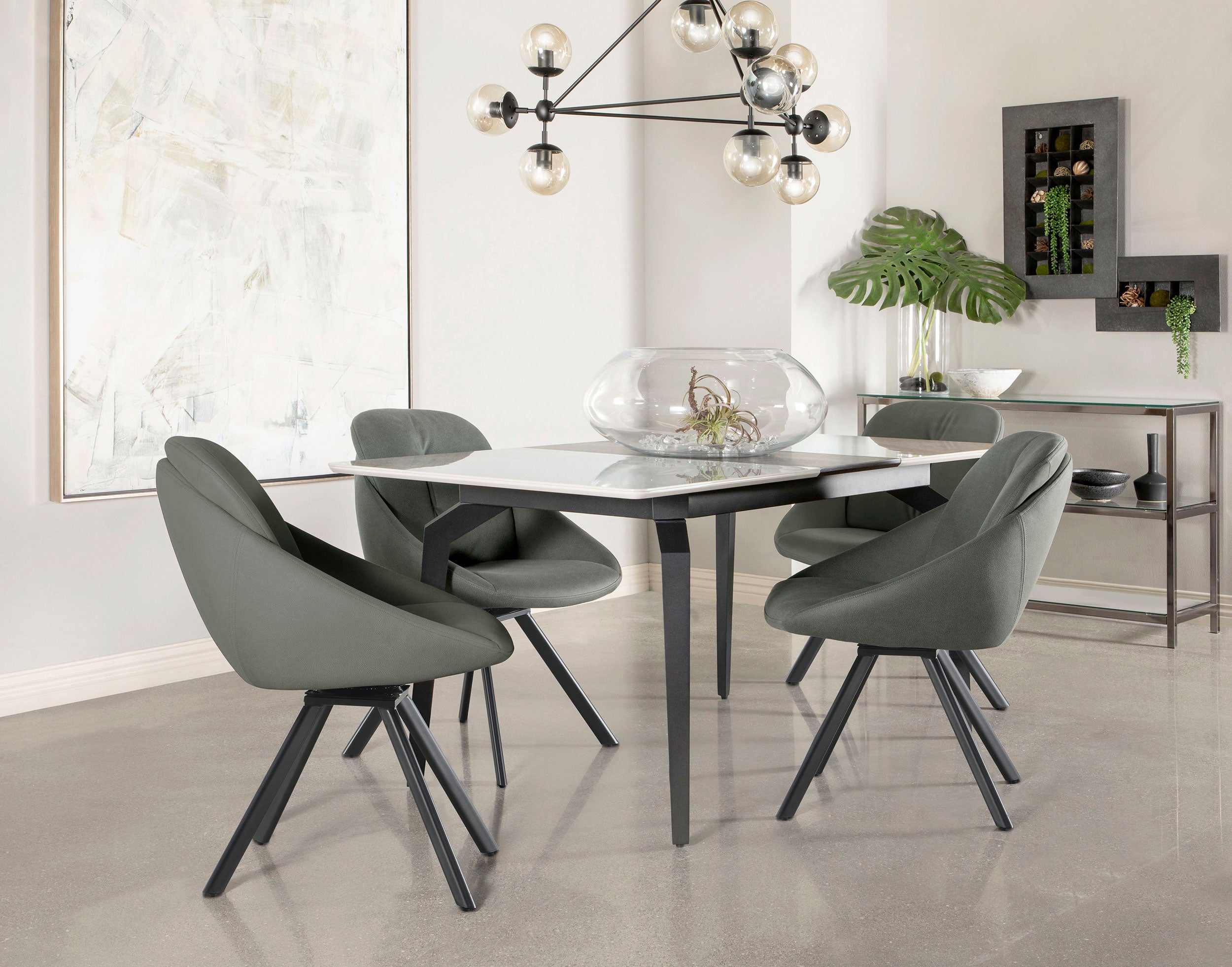 Mina Rectangular 65-inch Extension Dining Table Grey Ceramic — view 18