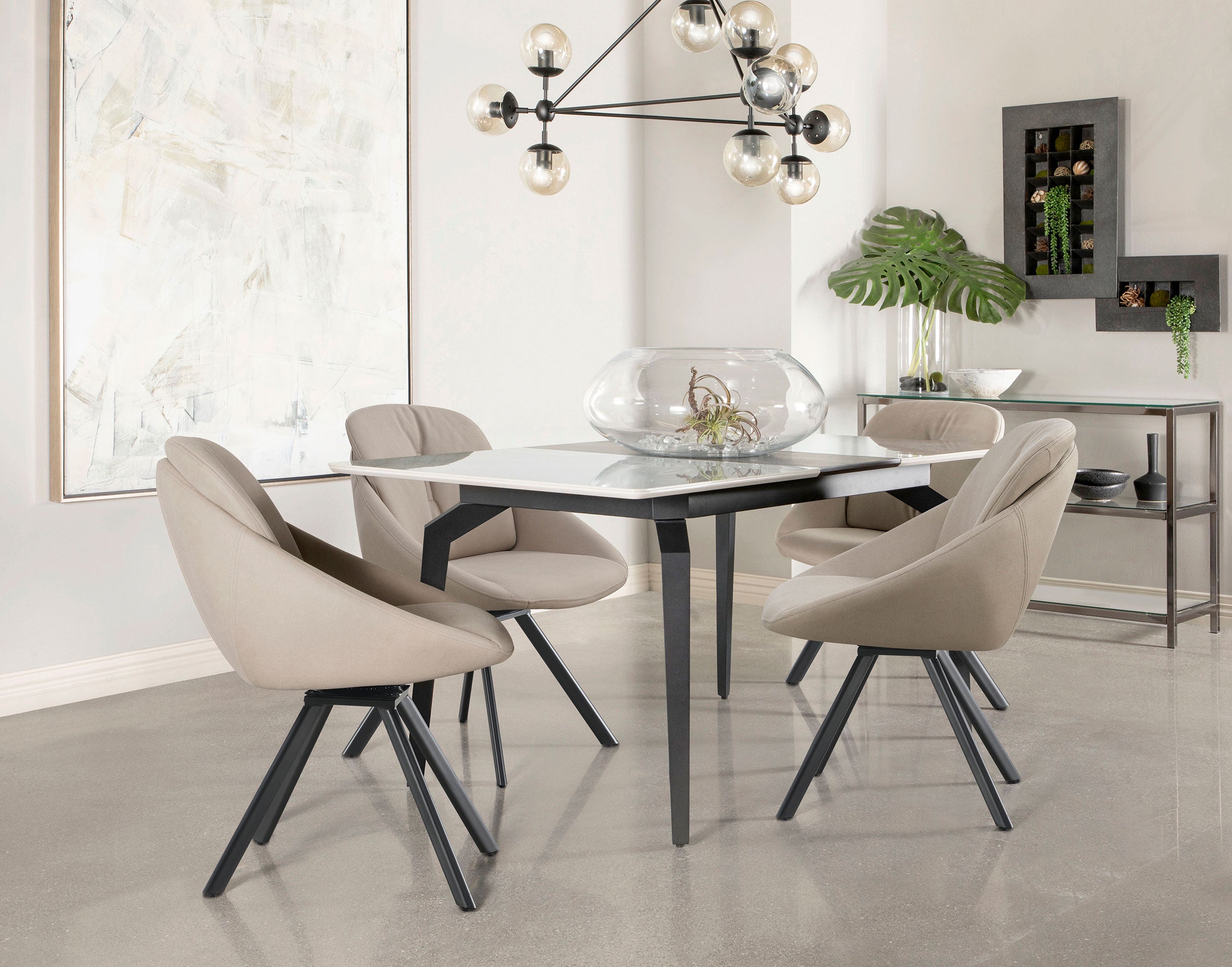 Mina Rectangular 65-inch Extension Dining Table Grey Ceramic — view 19