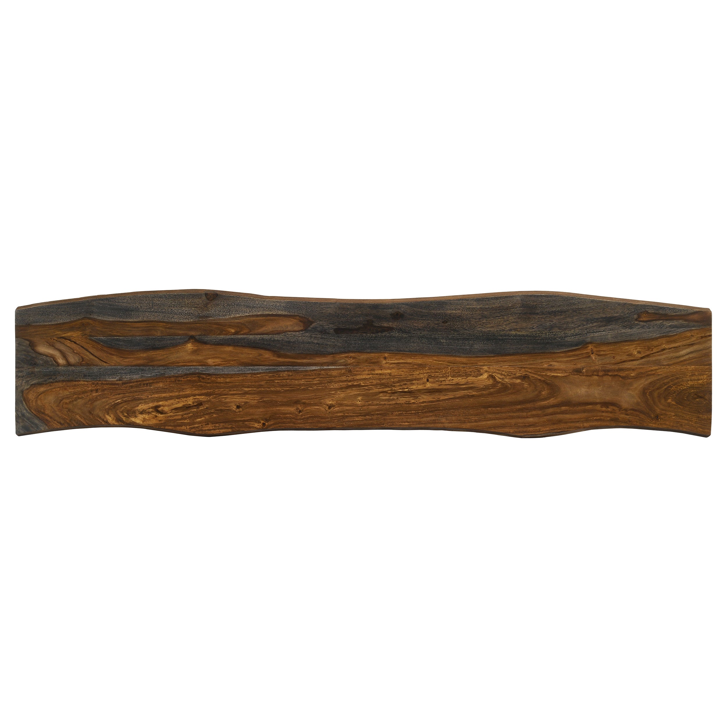 Neve Live Edge Wood Dining Bench Hairpin Legs Grey Sheesham — view 5