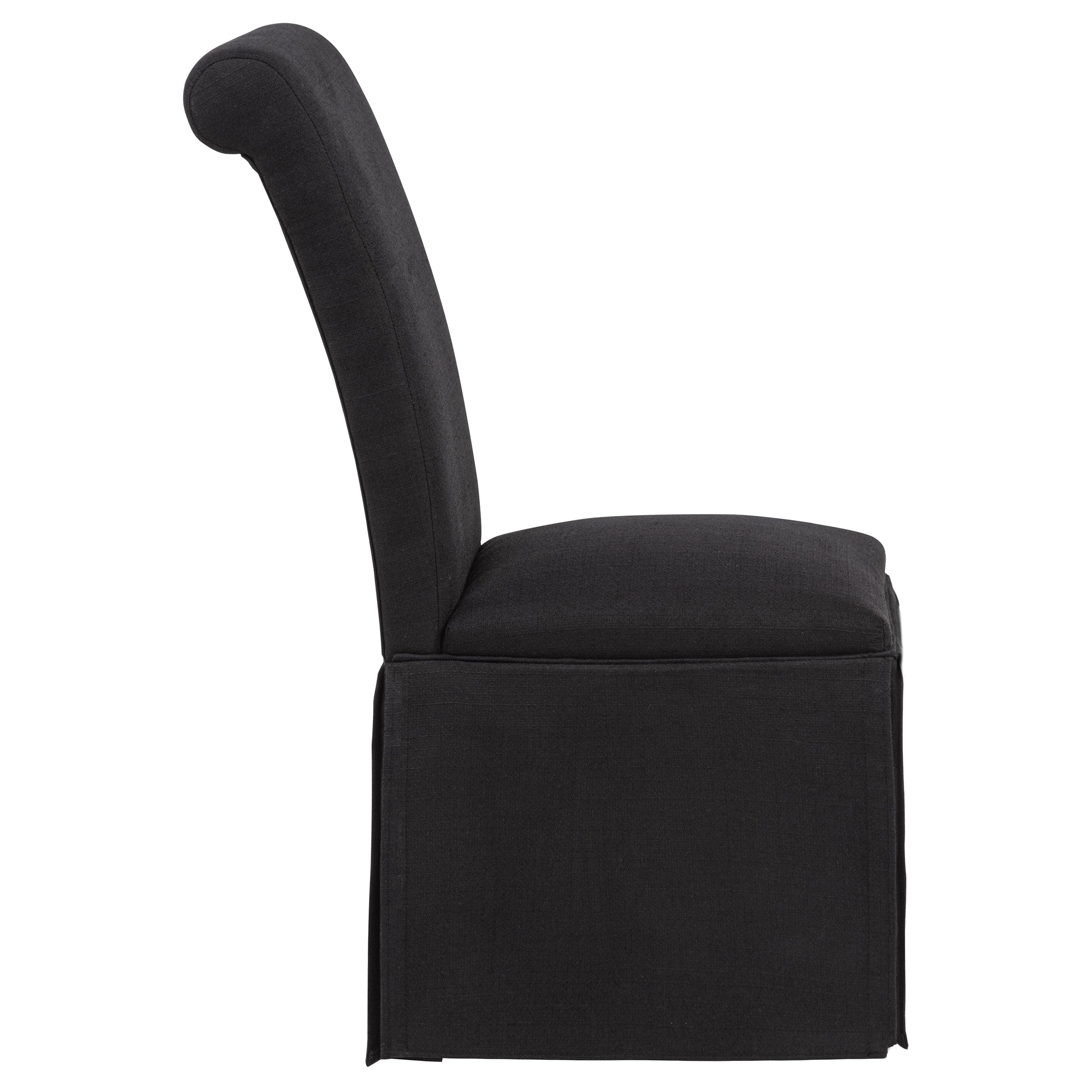 Shawna Upholstered Skirted Side Chair Black (Set of 2) — view 10