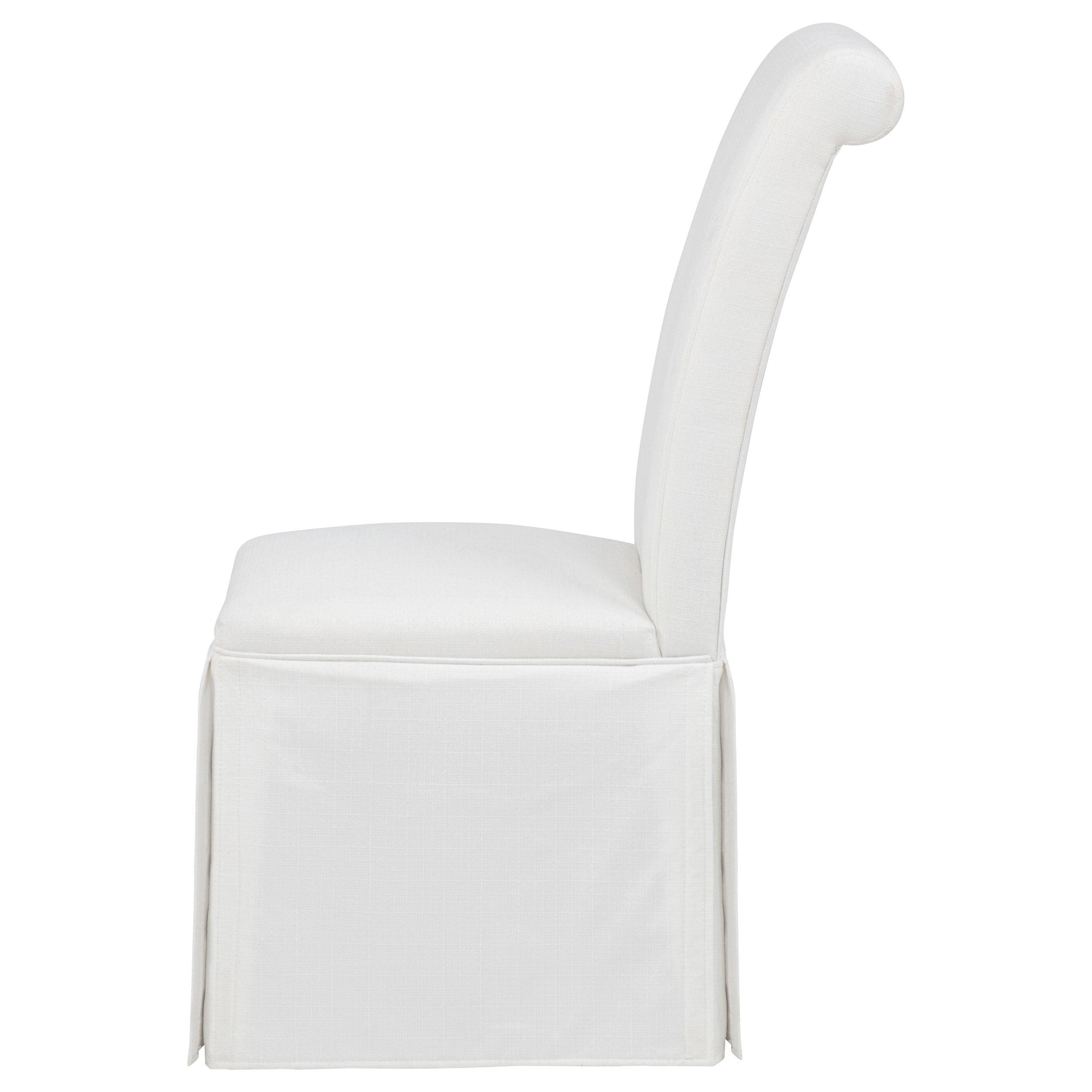 Shawna Upholstered Skirted Side Chair White (Set of 2) — view 6