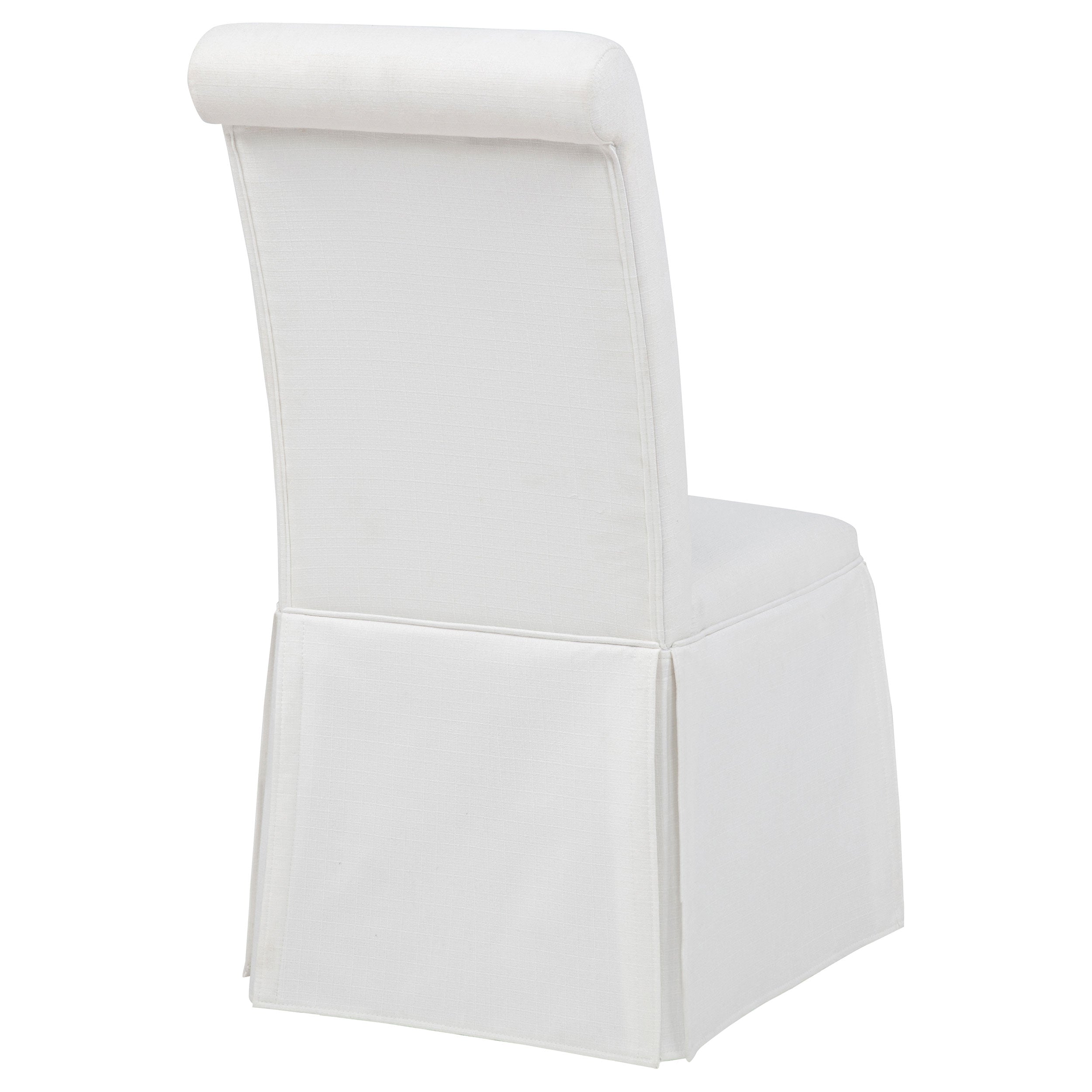 Shawna Upholstered Skirted Side Chair White (Set of 2) — view 7
