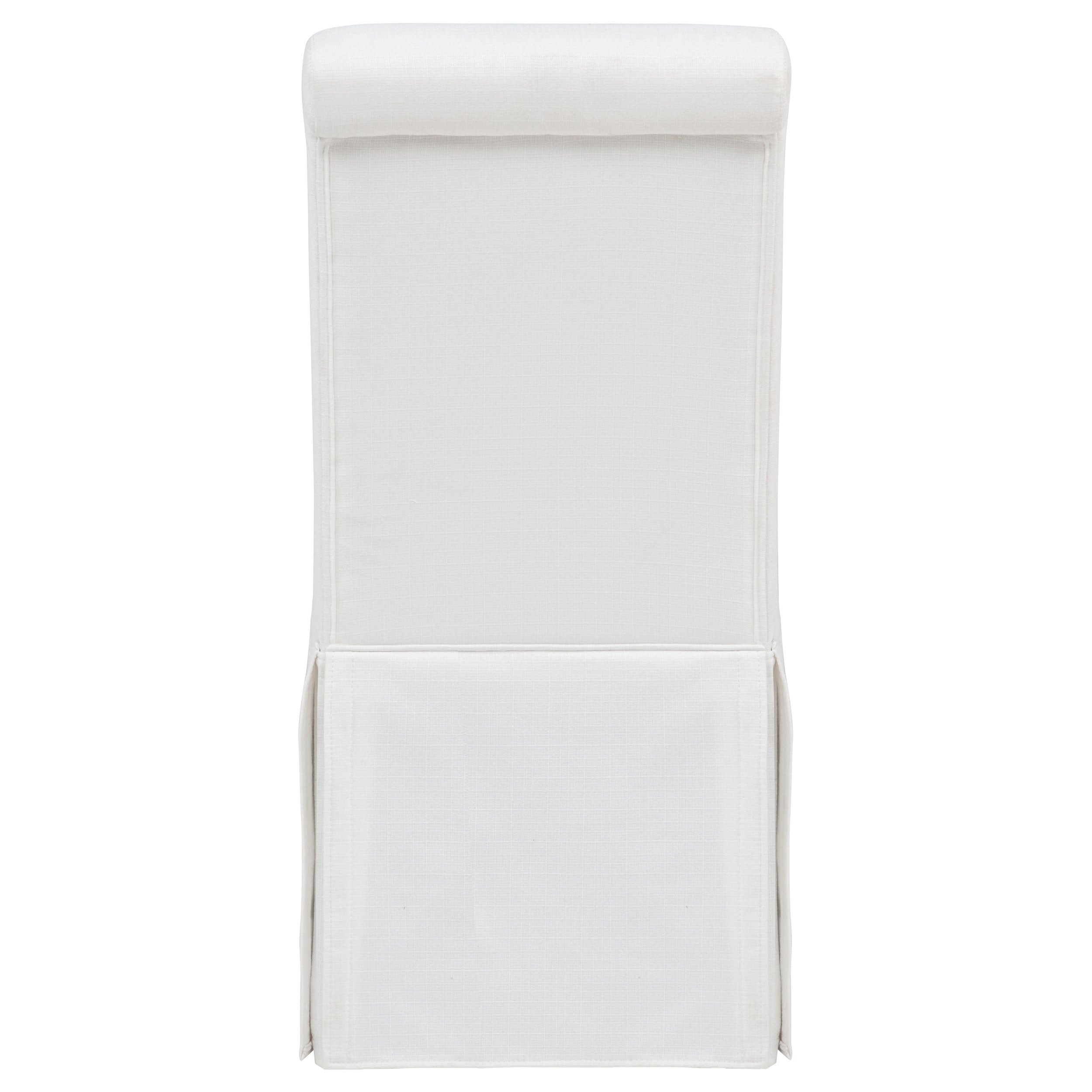 Shawna Upholstered Skirted Side Chair White (Set of 2) — view 8