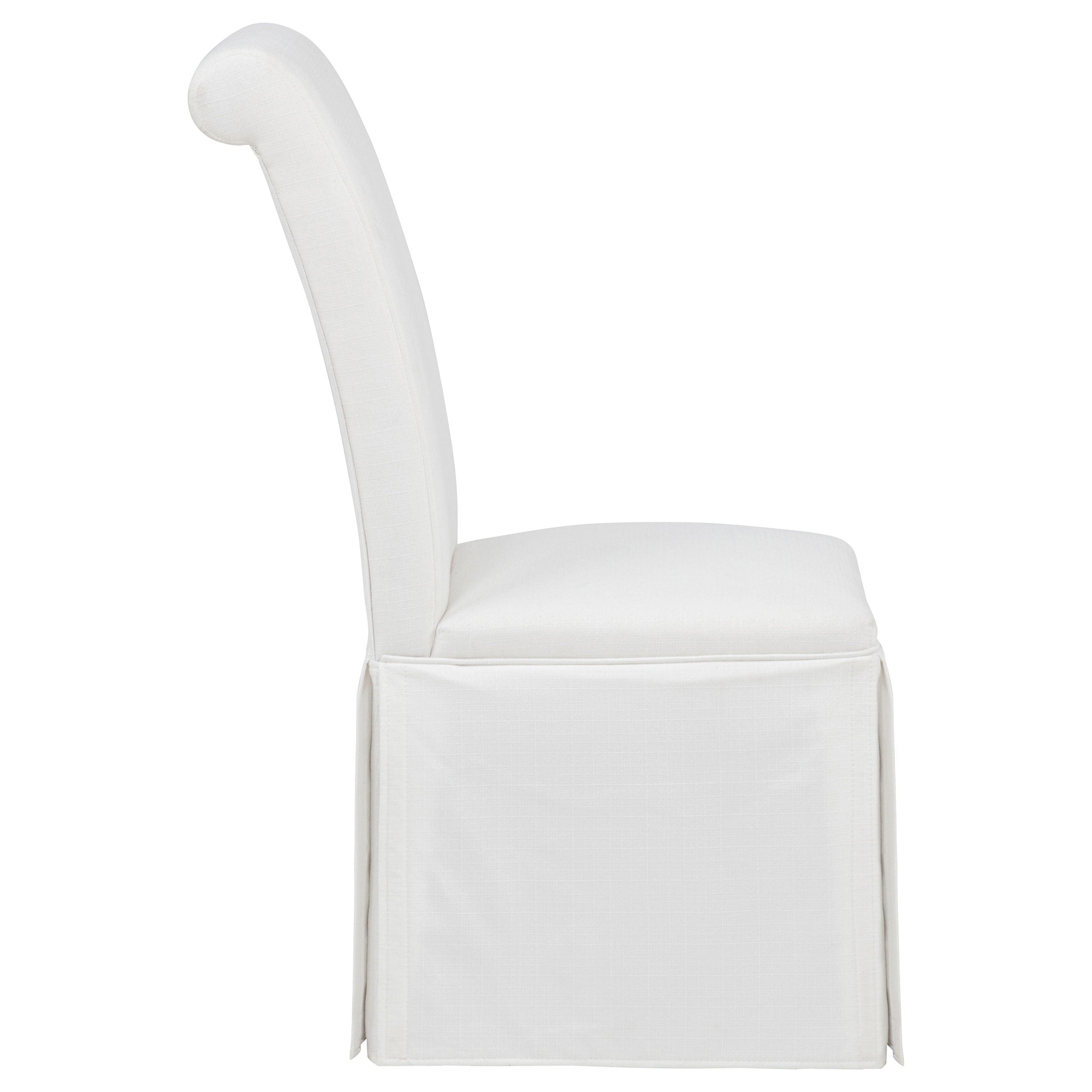Shawna Upholstered Skirted Side Chair White (Set of 2) — view 10