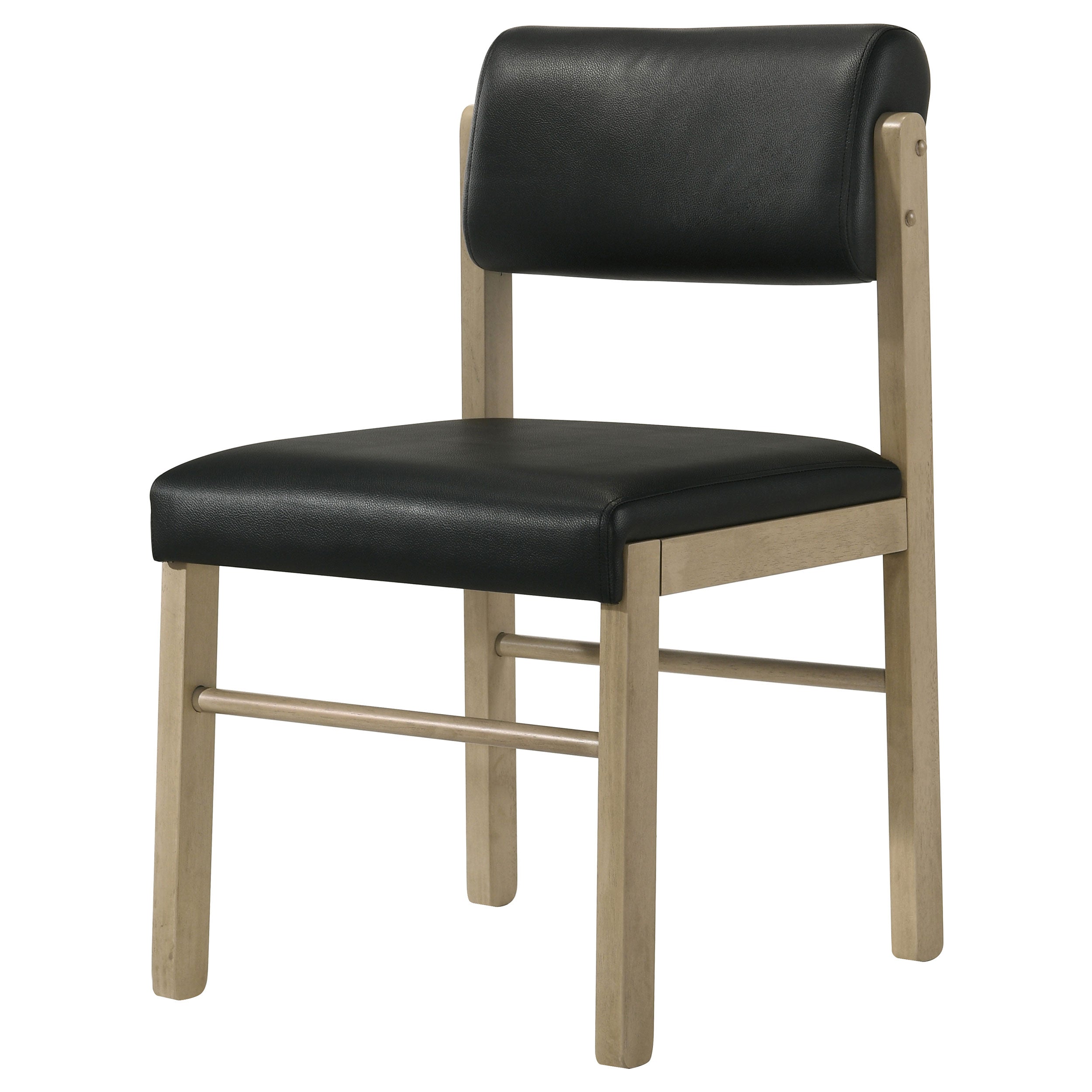 Kehoe Upholstered Dining Side Chair Black and Natural Oak (Set of 2) — view 5