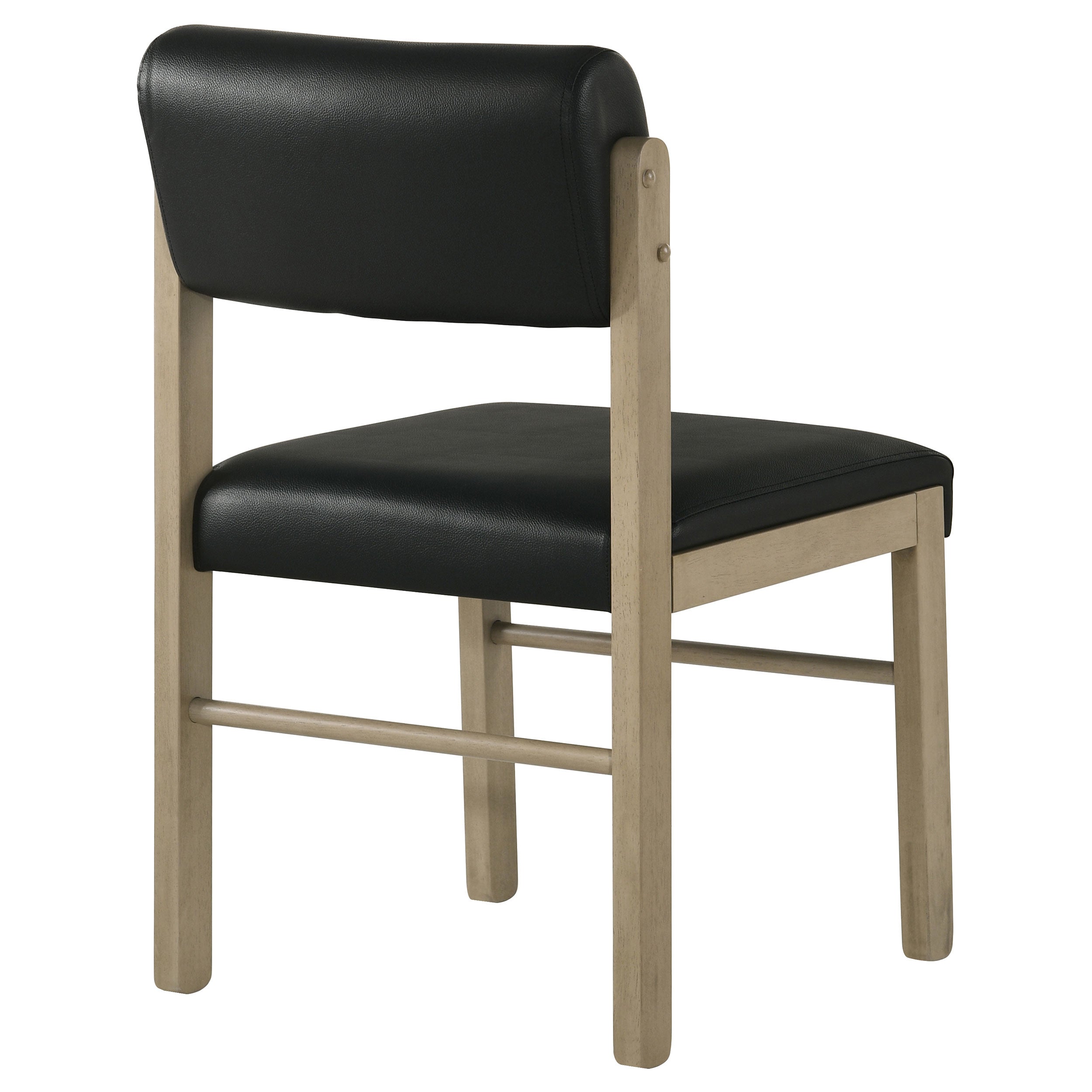 Kehoe Upholstered Dining Side Chair Black and Natural Oak (Set of 2) — view 8