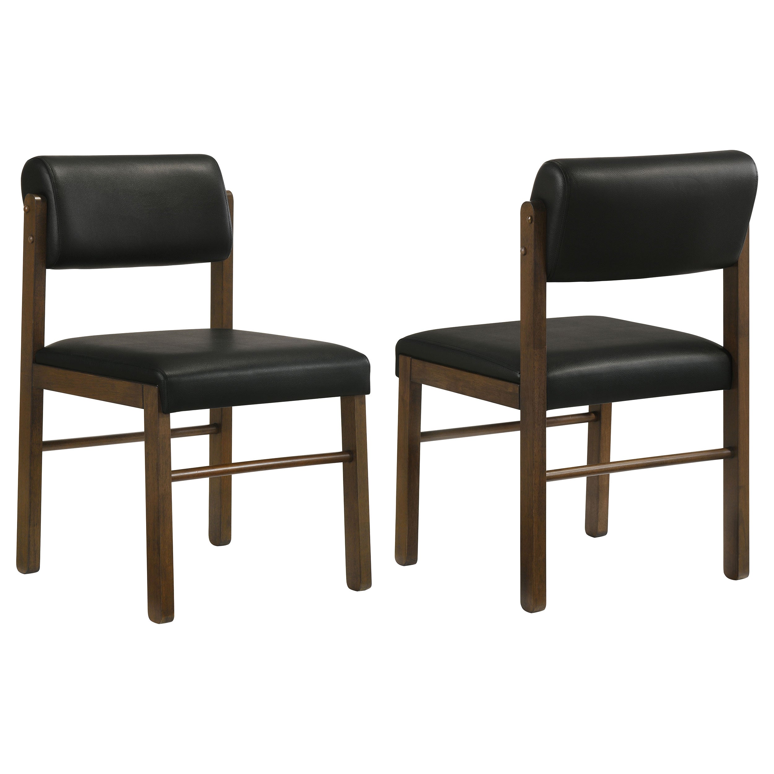 Kehoe Upholstered Dining Side Chair Black and Walnut (Set of 2) — view 1