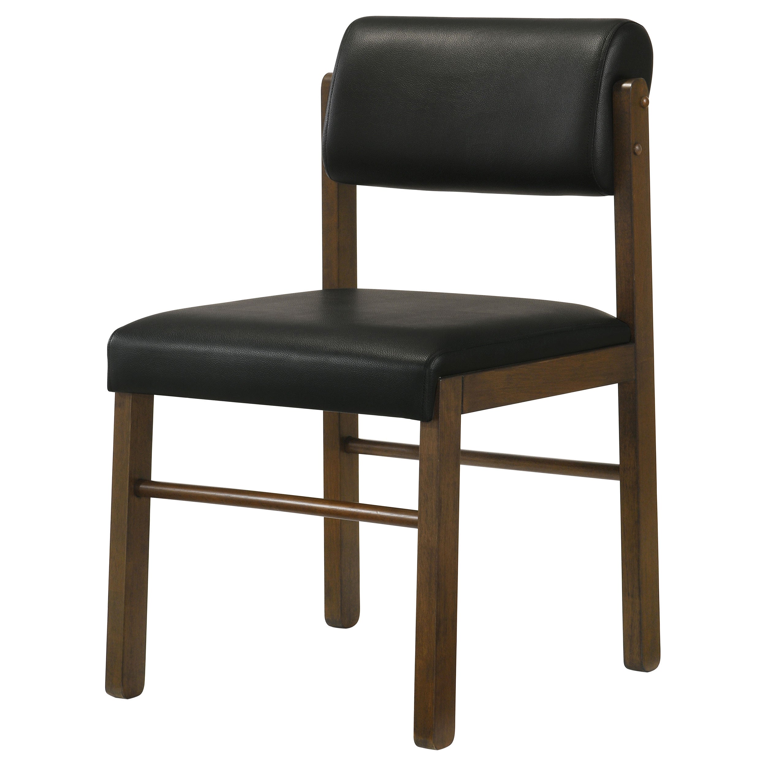 Kehoe Upholstered Dining Side Chair Black and Walnut (Set of 2) — view 5