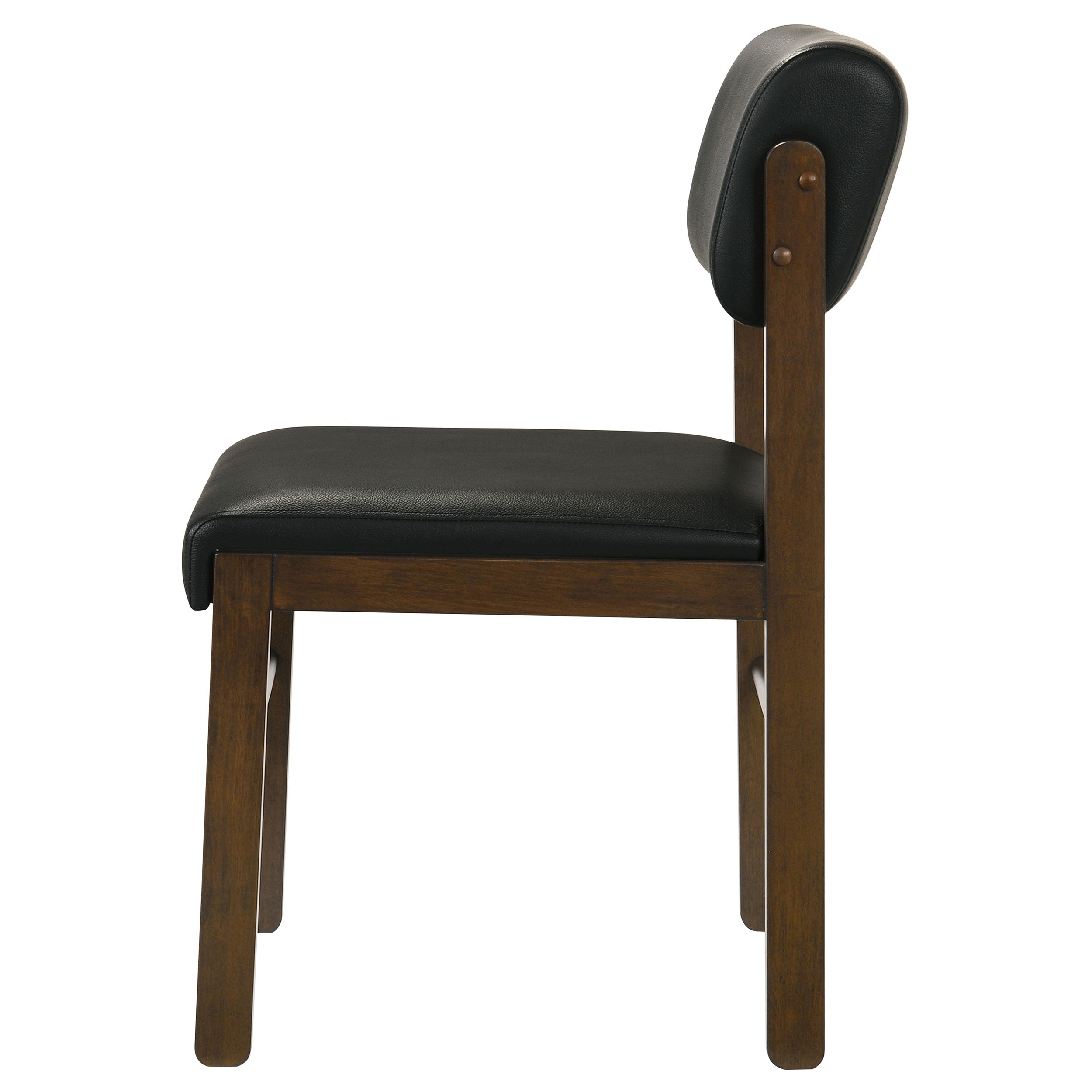 Kehoe Upholstered Dining Side Chair Black and Walnut (Set of 2) — view 6