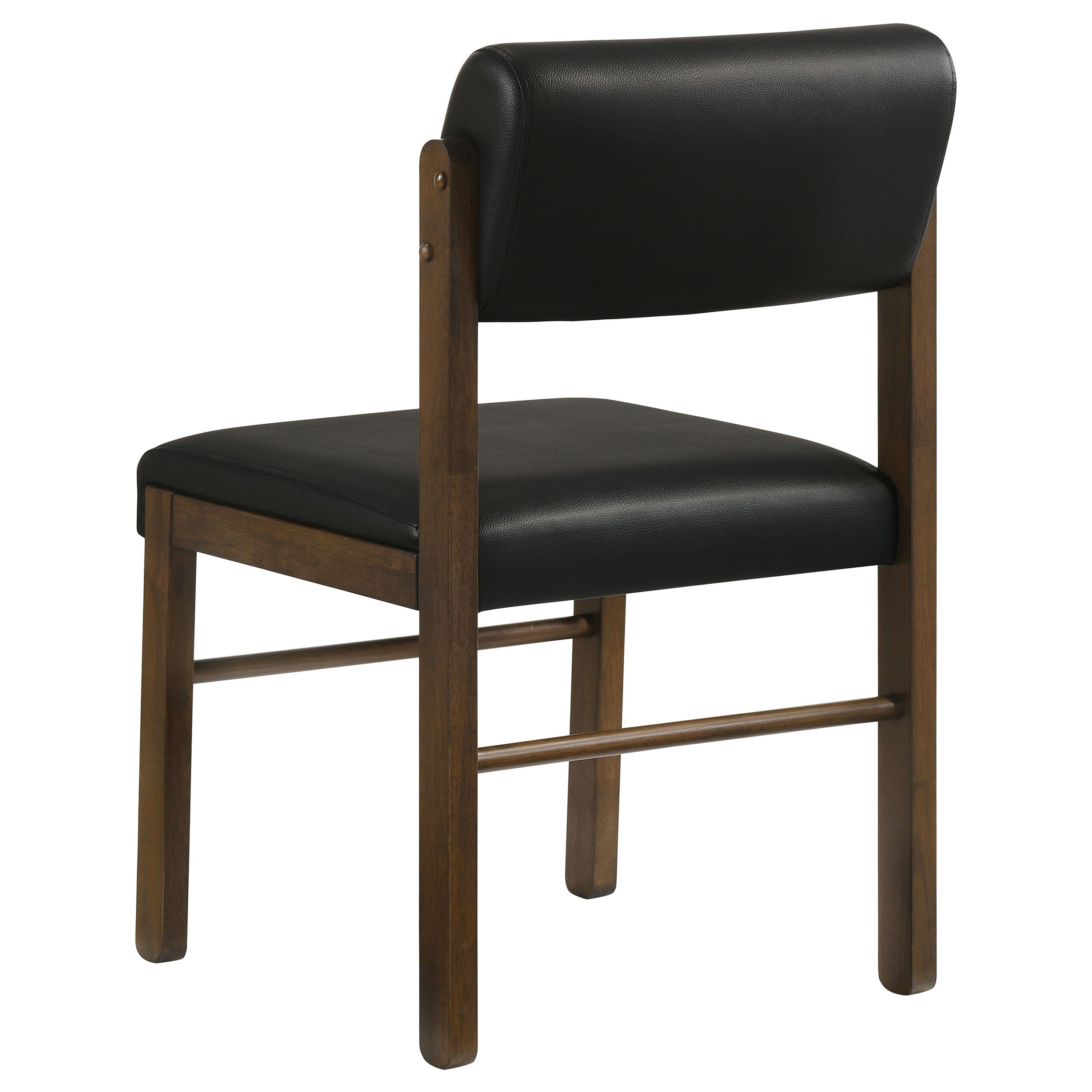 Kehoe Upholstered Dining Side Chair Black and Walnut (Set of 2) — view 7