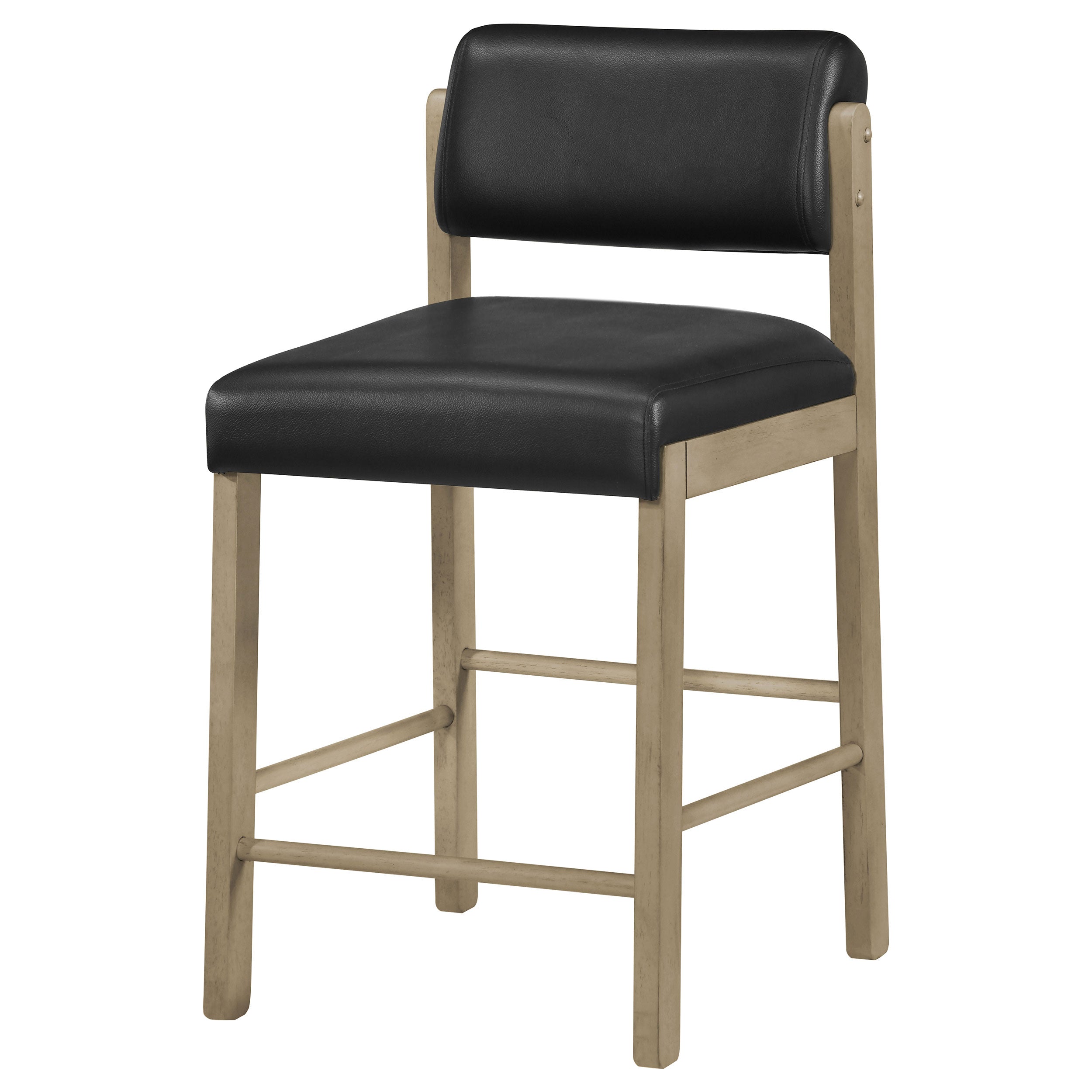 Kehoe Upholstered Counter Height Chair Black and Natural Oak (Set of 2) — view 4
