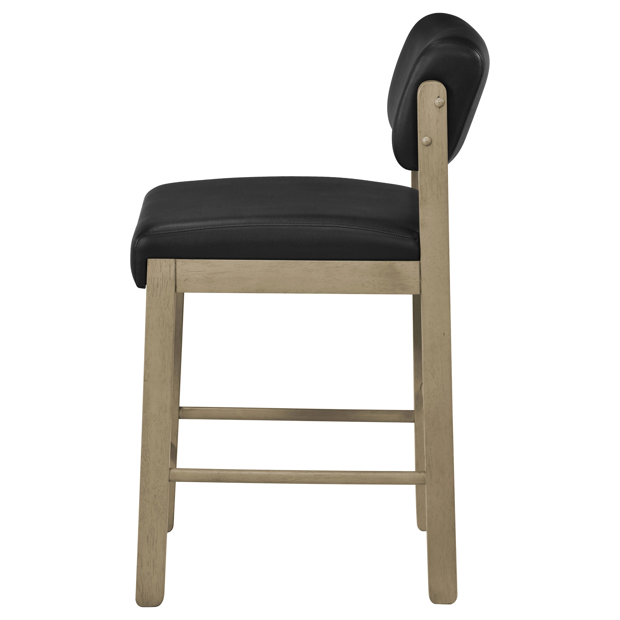 Kehoe Upholstered Counter Height Chair Black and Natural Oak (Set of 2) — view 5