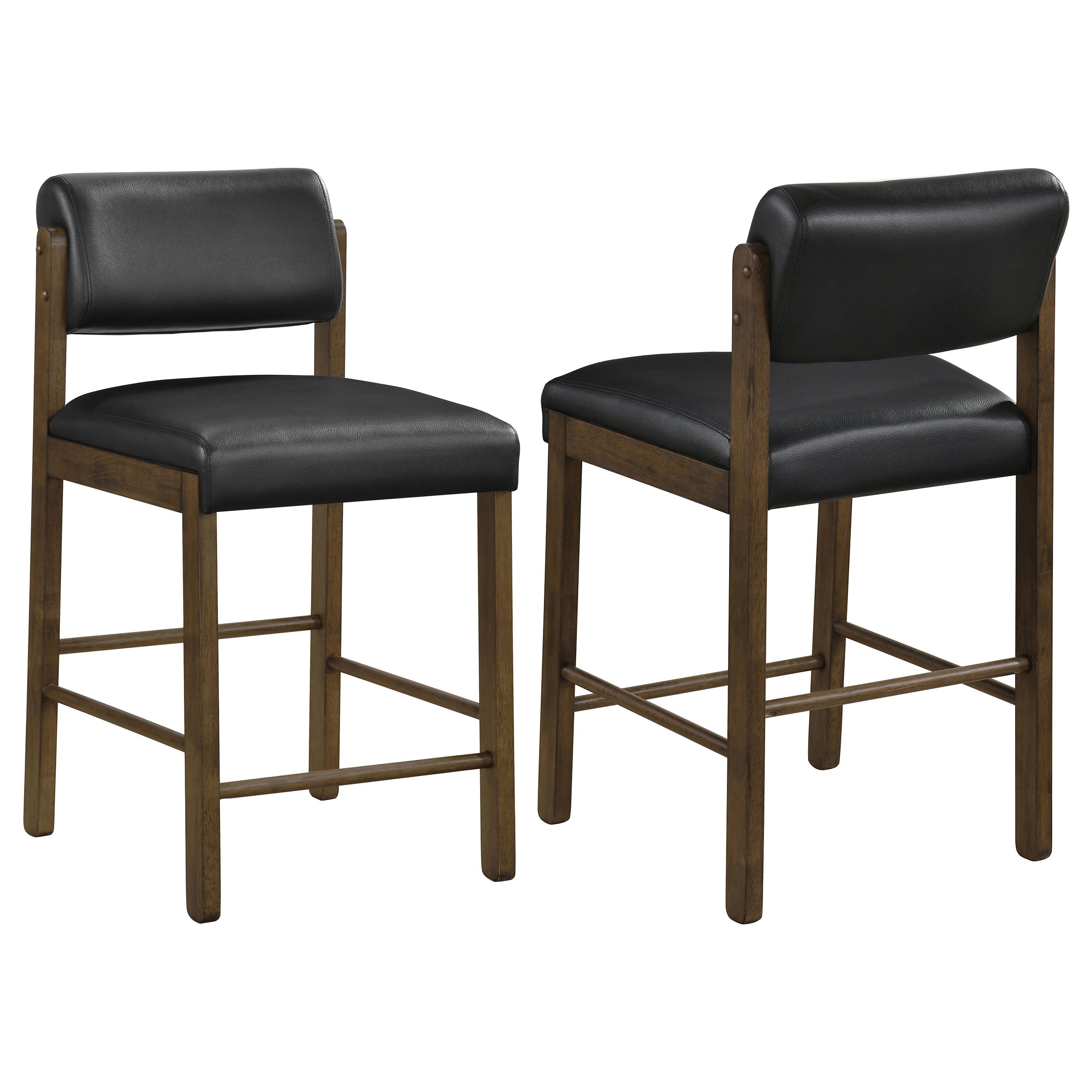 Kehoe Upholstered Counter Height Chair Black and Walnut (Set of 2) — view 1