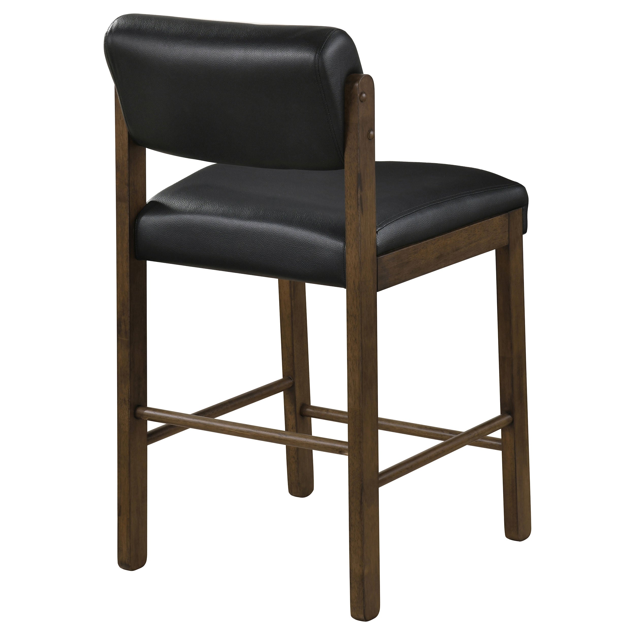 Kehoe Upholstered Counter Height Chair Black and Walnut (Set of 2) — view 7