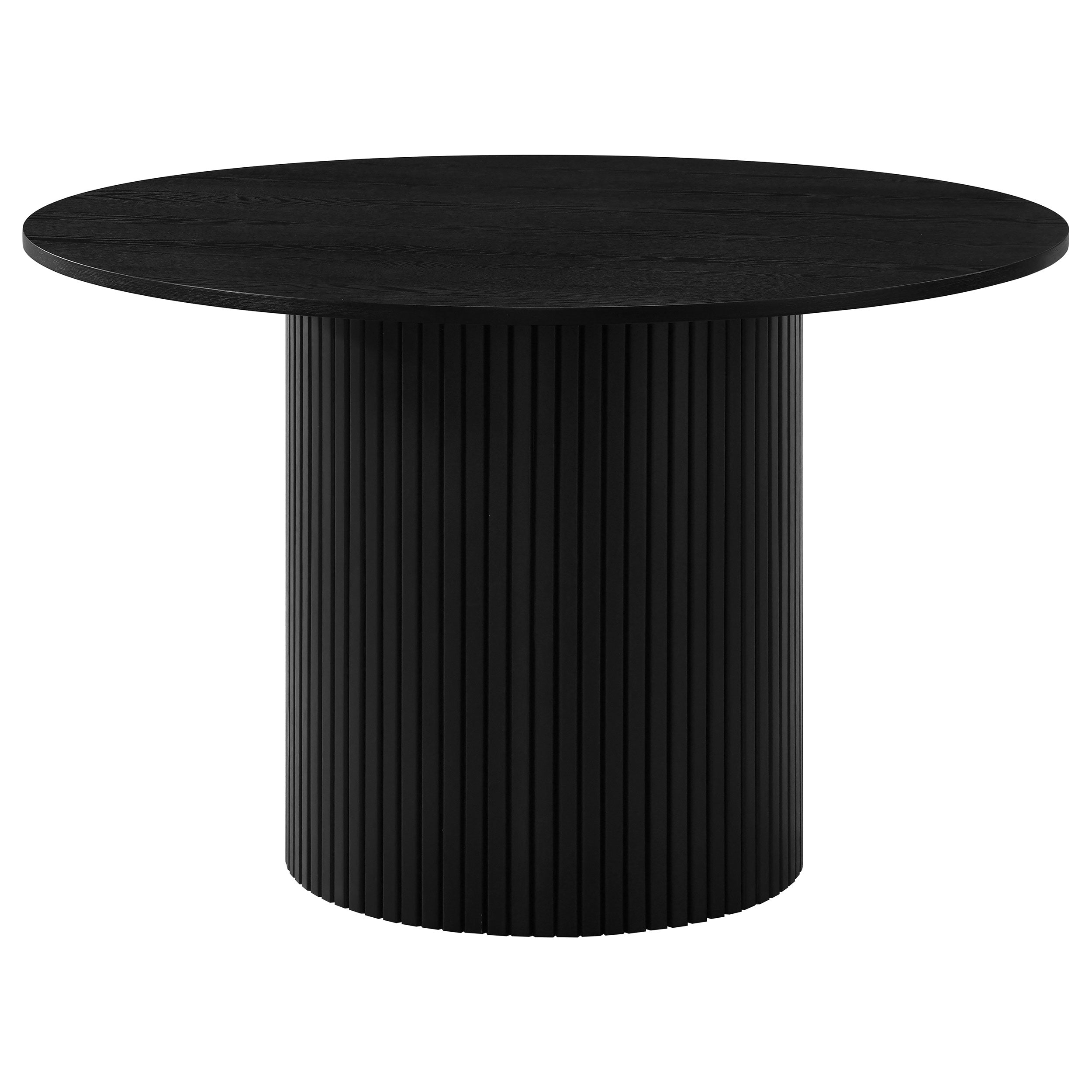 Hamlyn 5-piece Round Wood Dining Set Wheat and Black — view 2