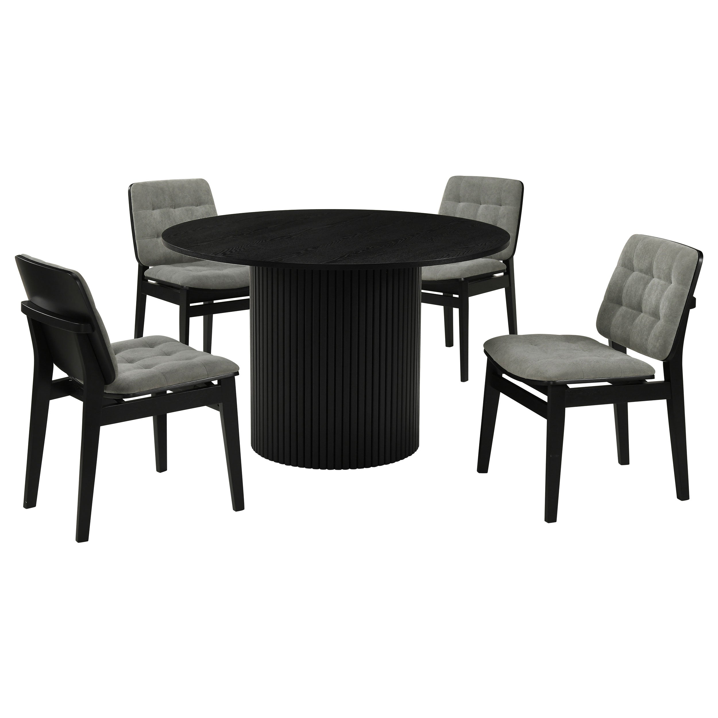Hamlyn 5-piece Round Wood Dining Set Grey and Black — view 1