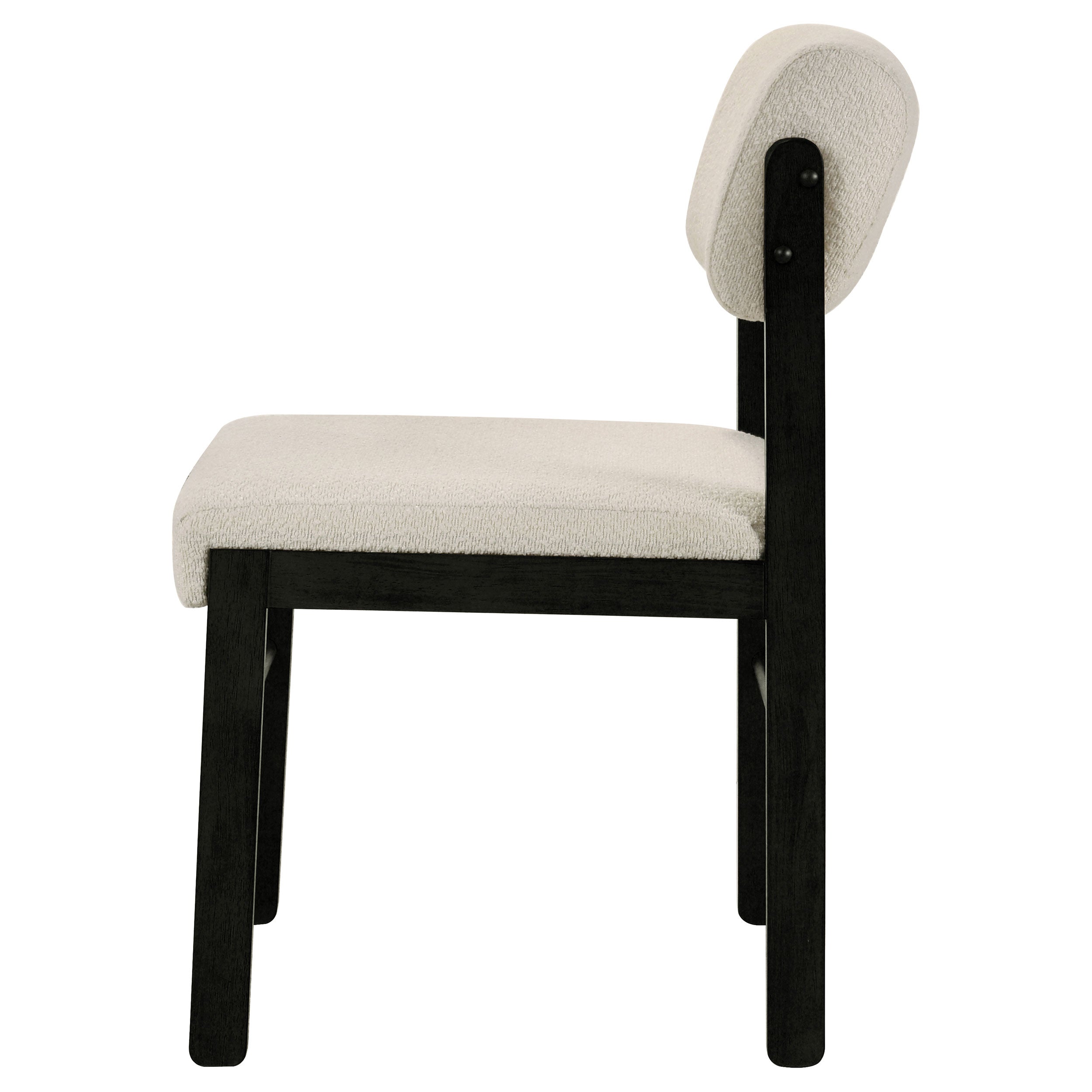 Kehoe Upholstered Dining Side Chair Cream and Black (Set of 2) — view 5