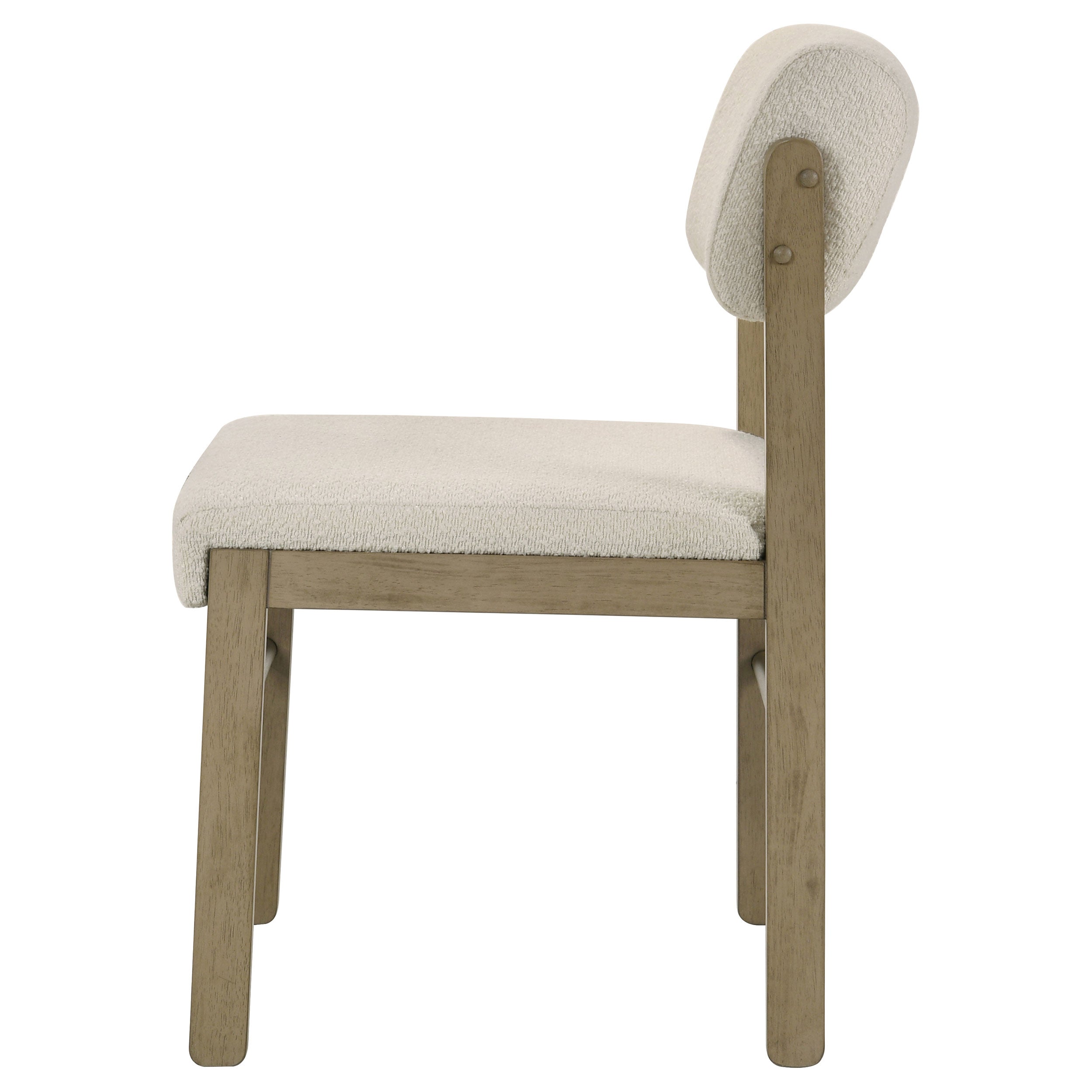 Kehoe Upholstered Dining Side Chair Cream and Natural Oak (Set of 2) — view 6
