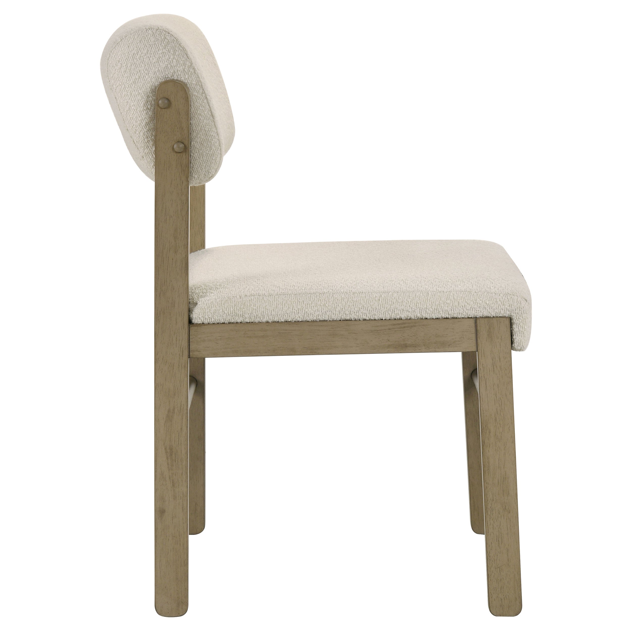 Kehoe Upholstered Dining Side Chair Cream and Natural Oak (Set of 2) — view 9