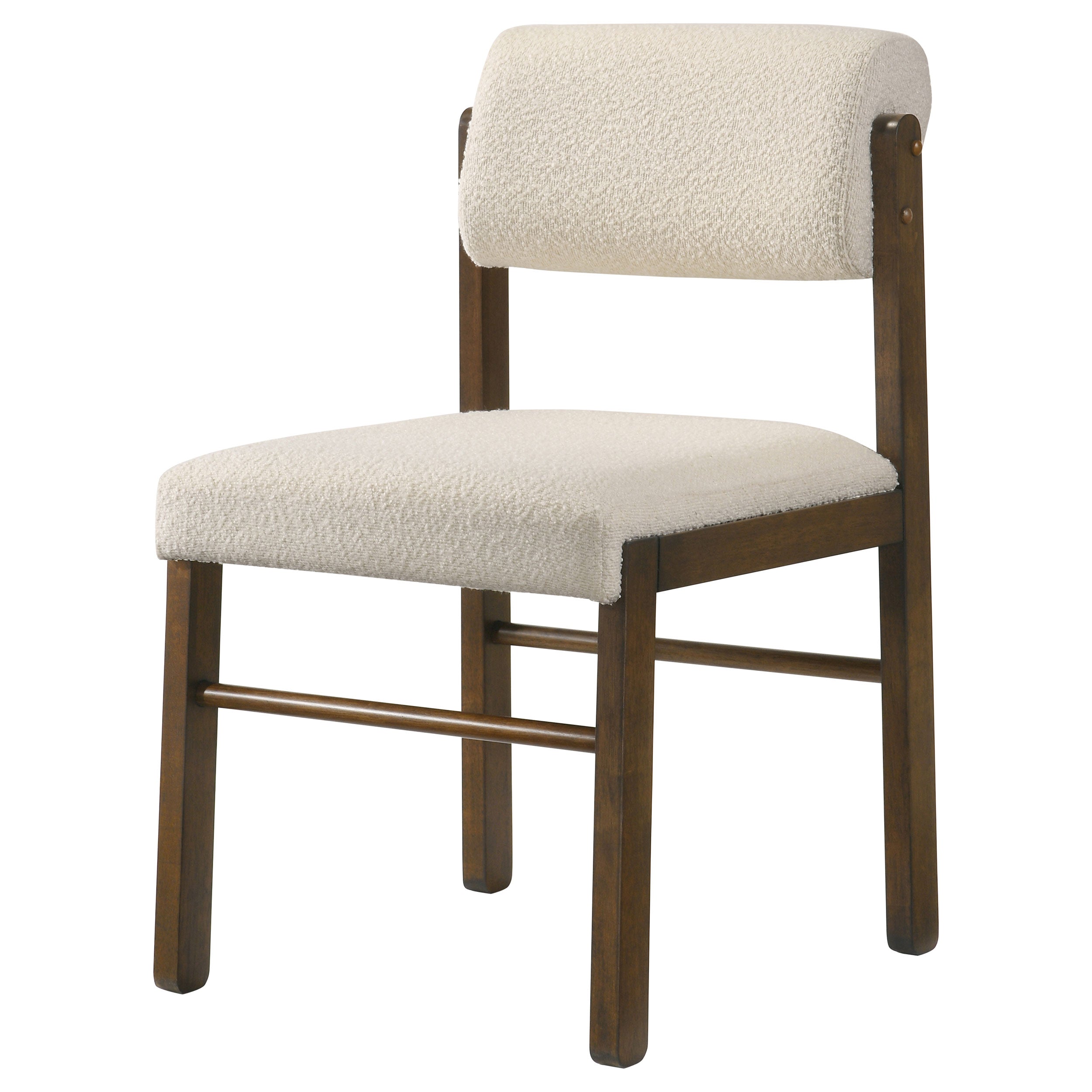 Kehoe Upholstered Dining Side Chair Cream and Walnut (Set of 2) — view 5