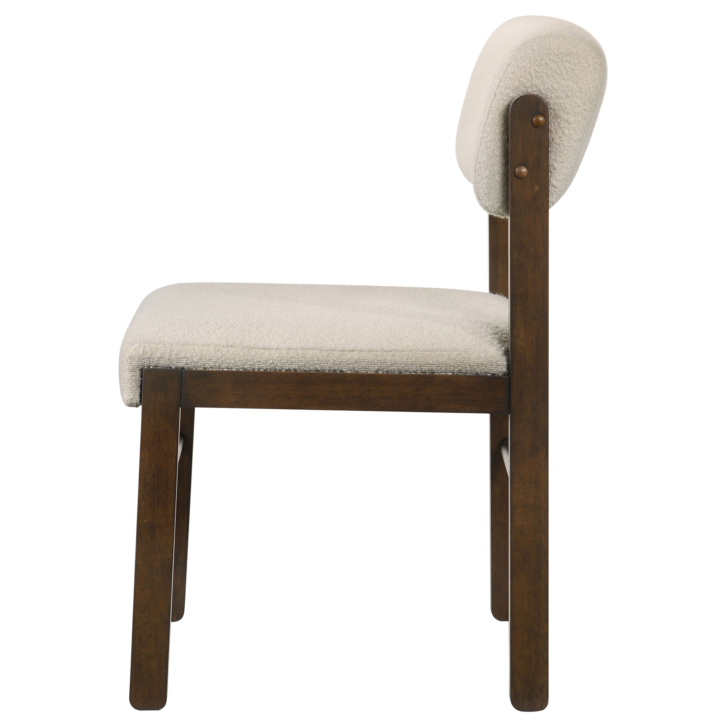Kehoe Upholstered Dining Side Chair Cream and Walnut (Set of 2) — view 6