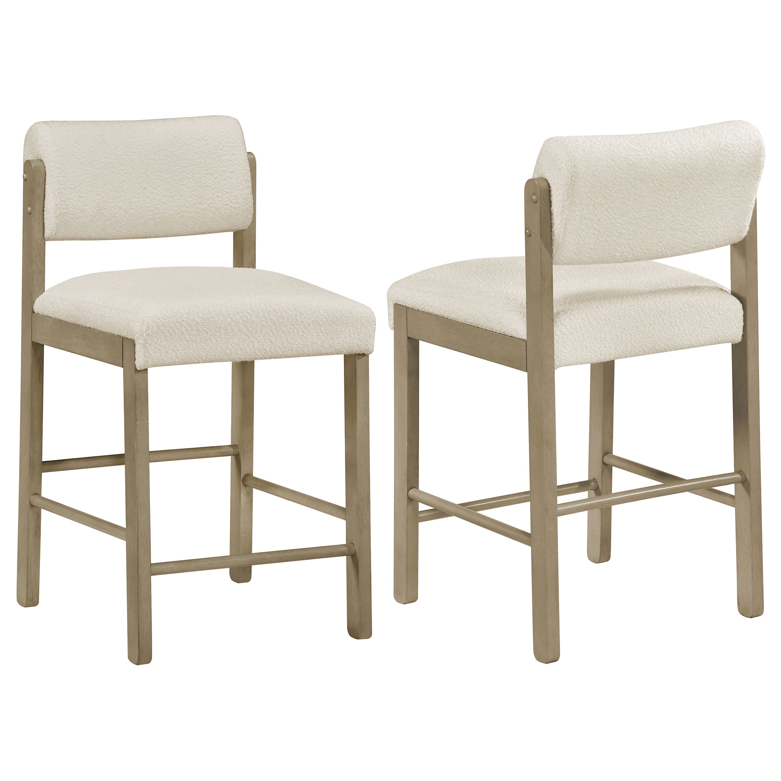 Kehoe Upholstered Counter Height Chair Cream and Natural Oak (Set of 2) — view 1