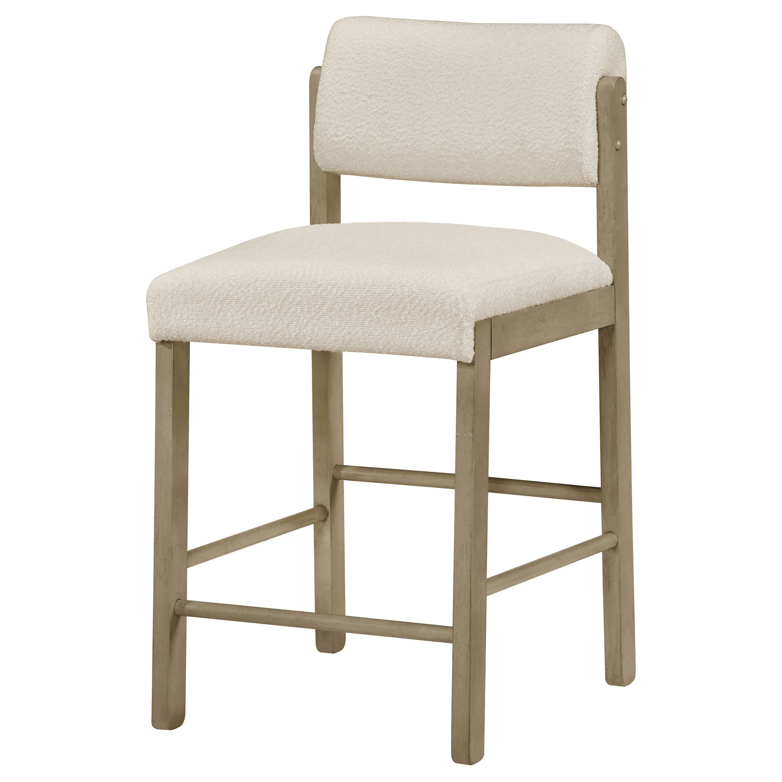 Kehoe Upholstered Counter Height Chair Cream and Natural Oak (Set of 2) — view 4