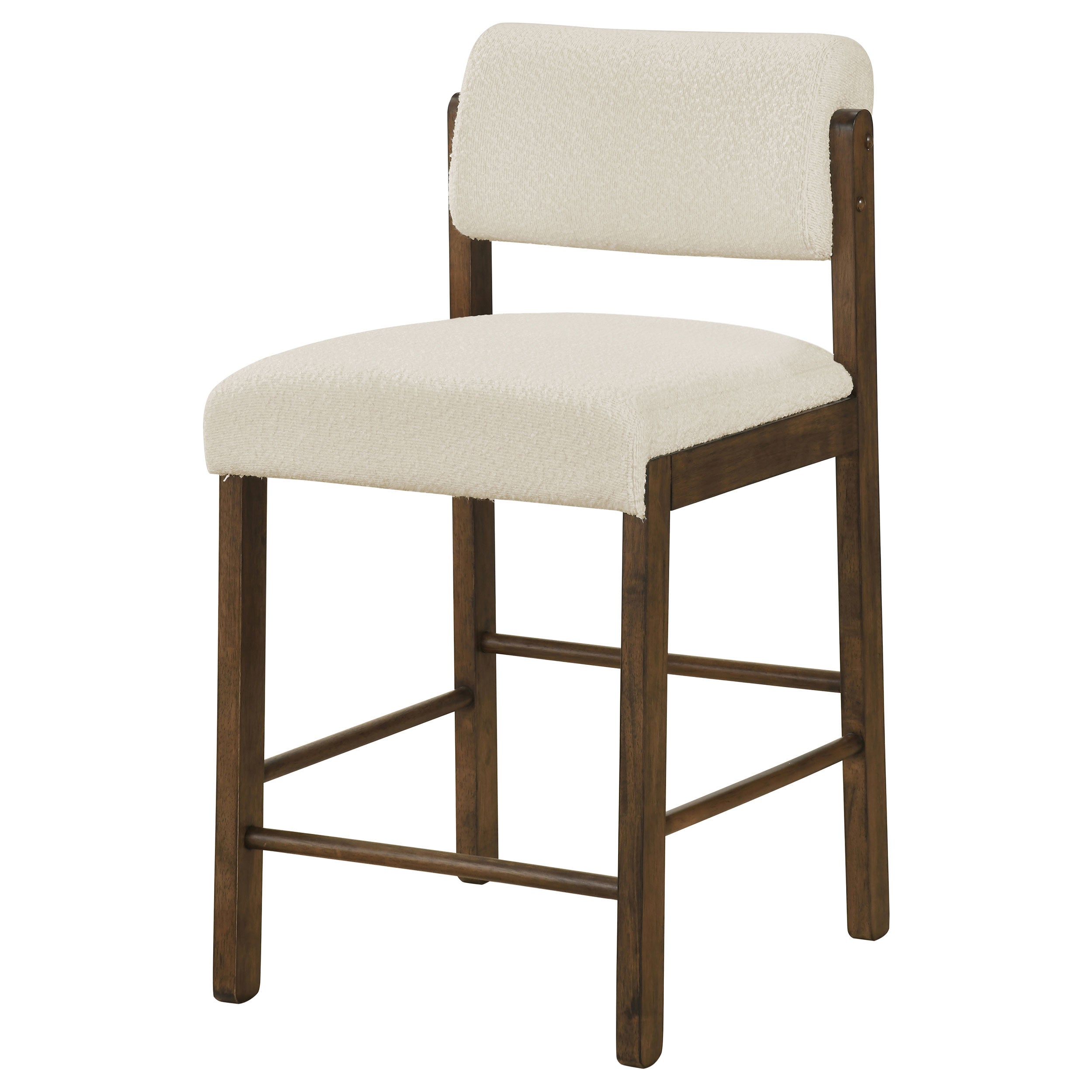 Kehoe Upholstered Counter Height Chair Cream and Walnut (Set of 2) — view 4