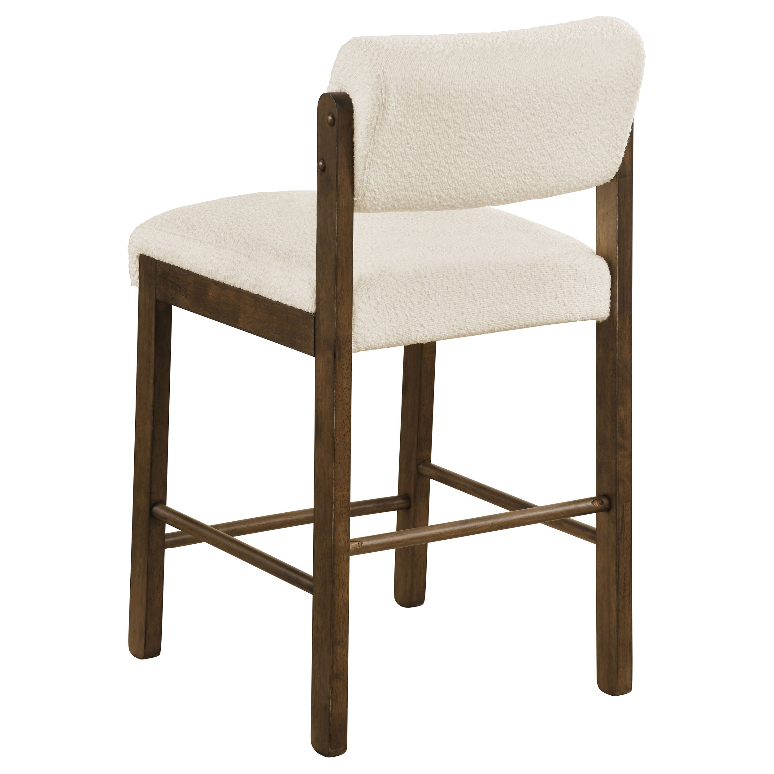 Kehoe Upholstered Counter Height Chair Cream and Walnut (Set of 2) — view 6