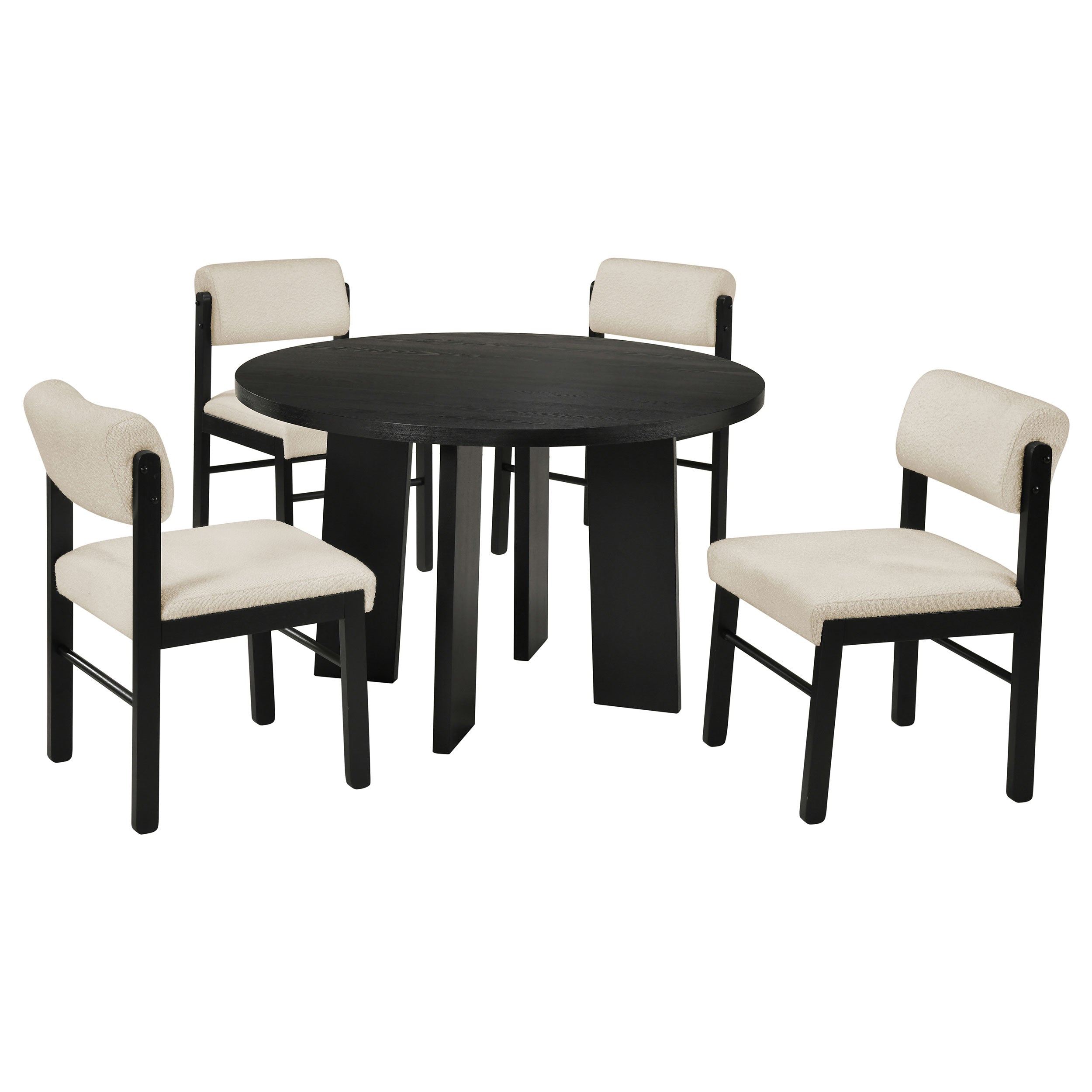 Strouse 5-piece Dining Set Cream and Black — view 1