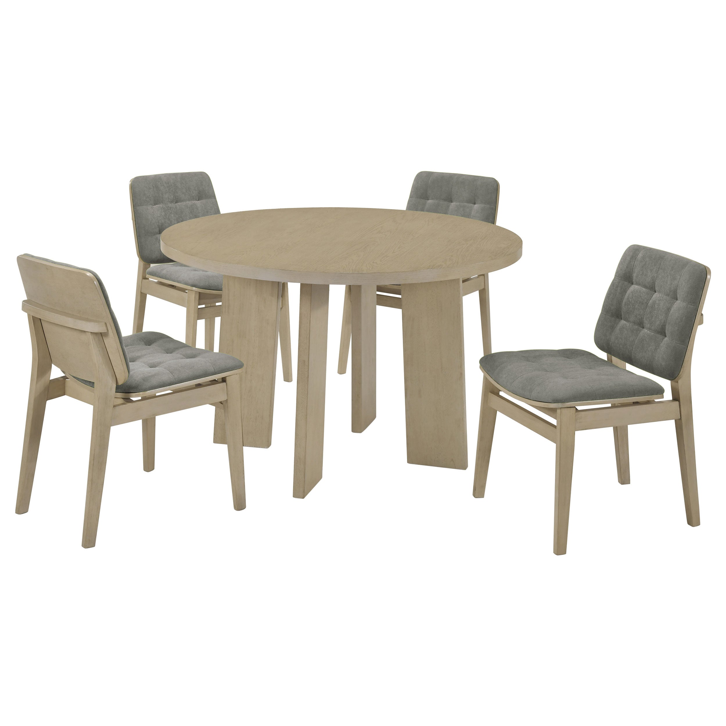 Strouse 5-piece Dining Set Grey and Natural Oak — view 1