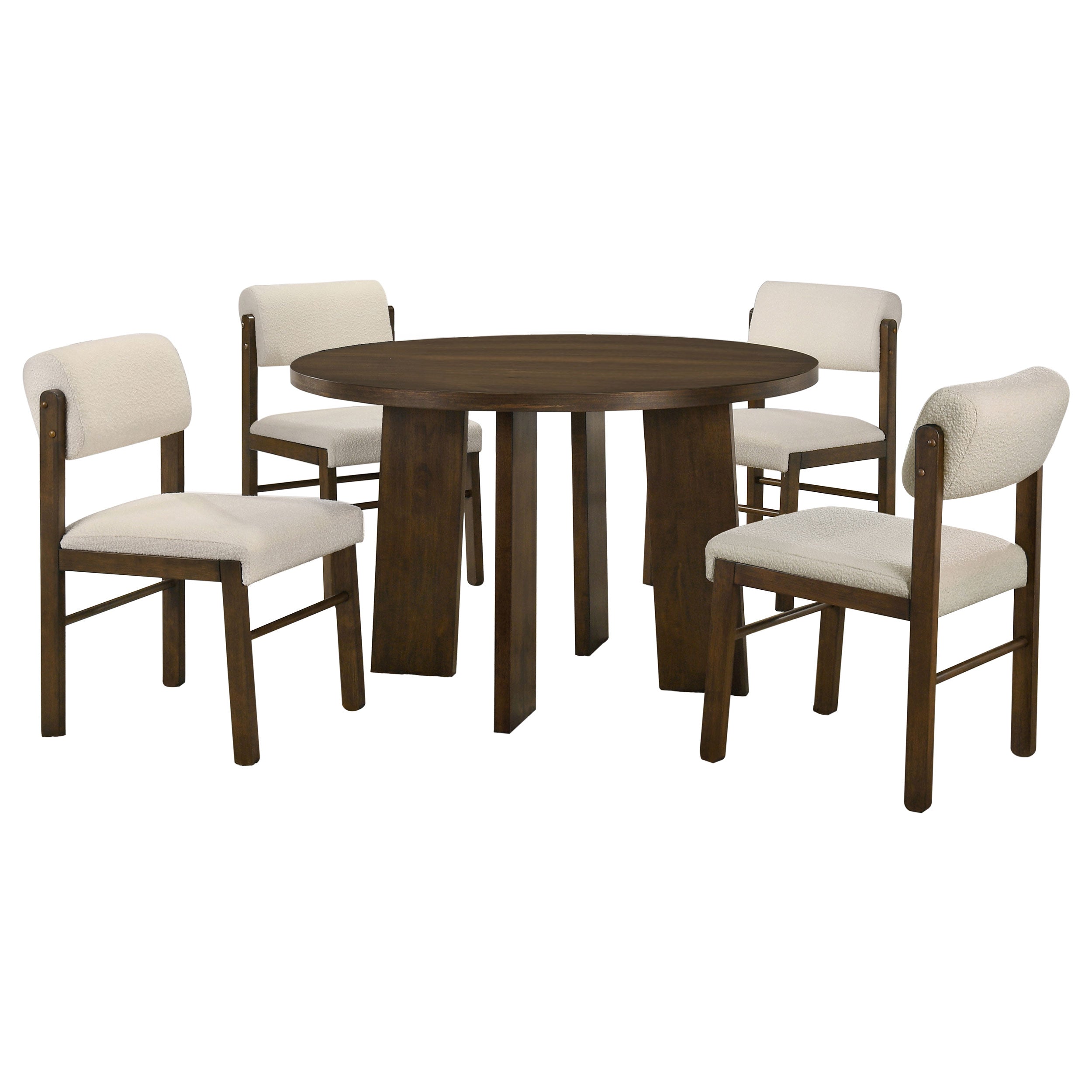 Strouse 5-piece Dining Set Cream and Walnut — view 2