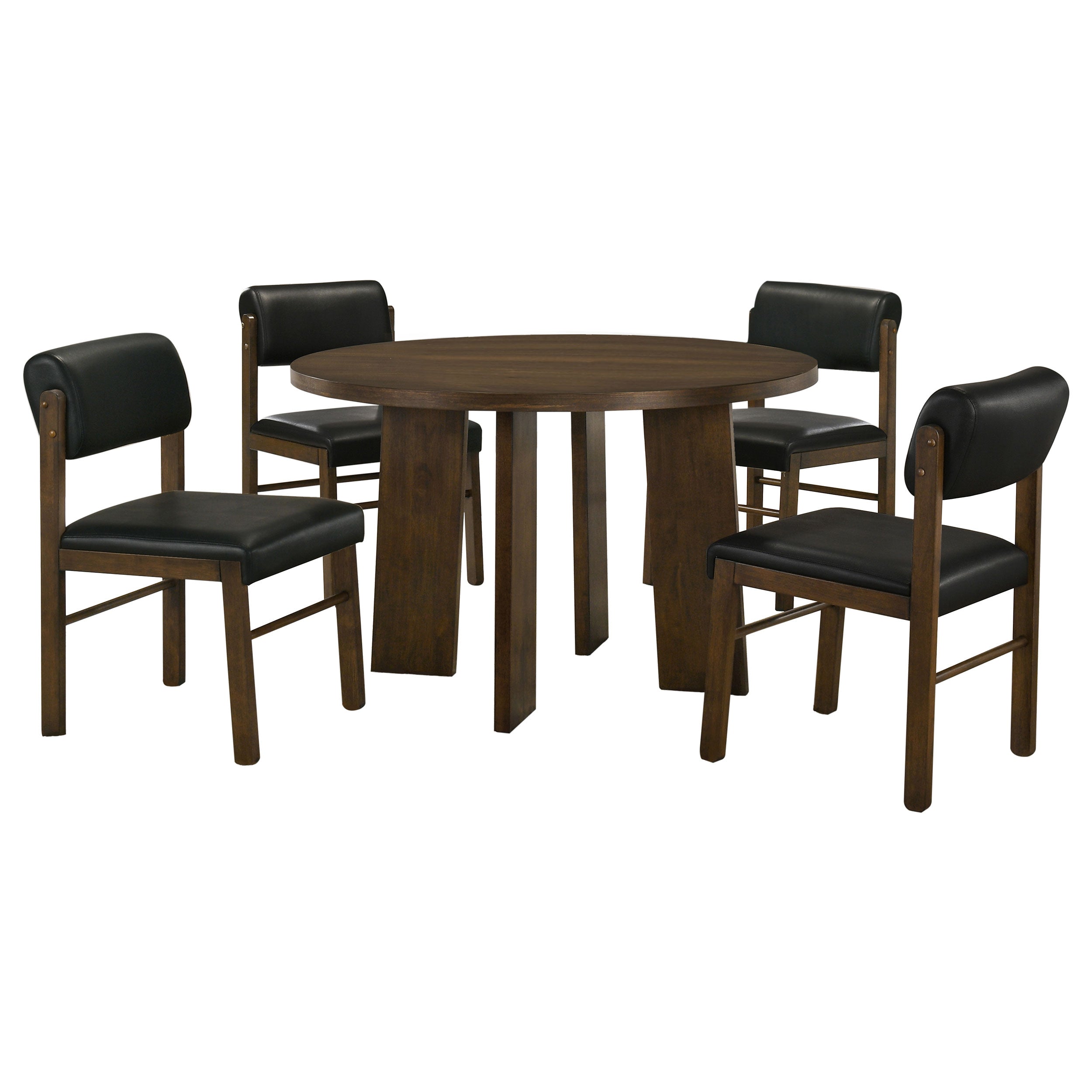 Strouse 5-piece Dining Set Black and Walnut — view 2