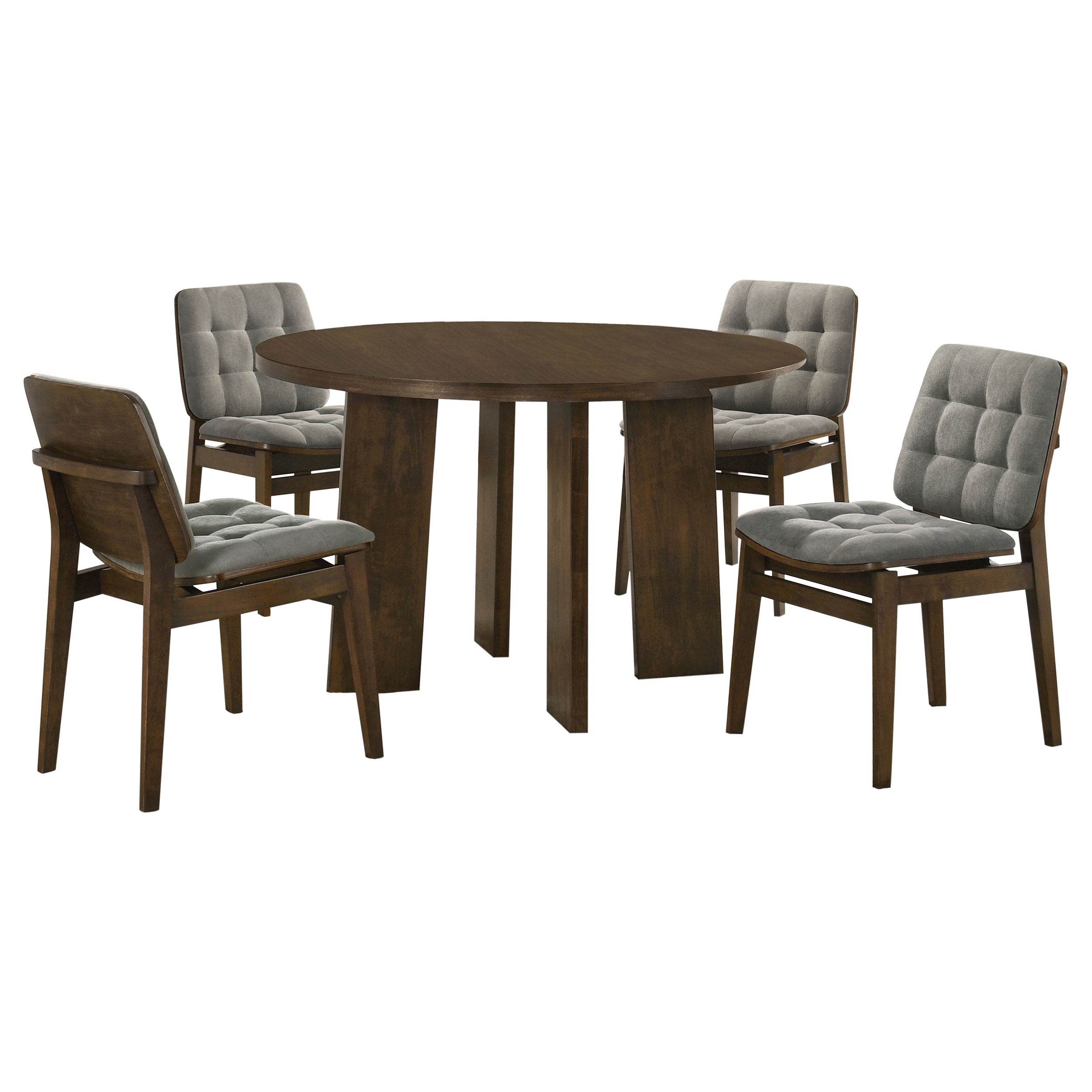 Strouse 5-piece Dining Set Grey and Walnut — view 2