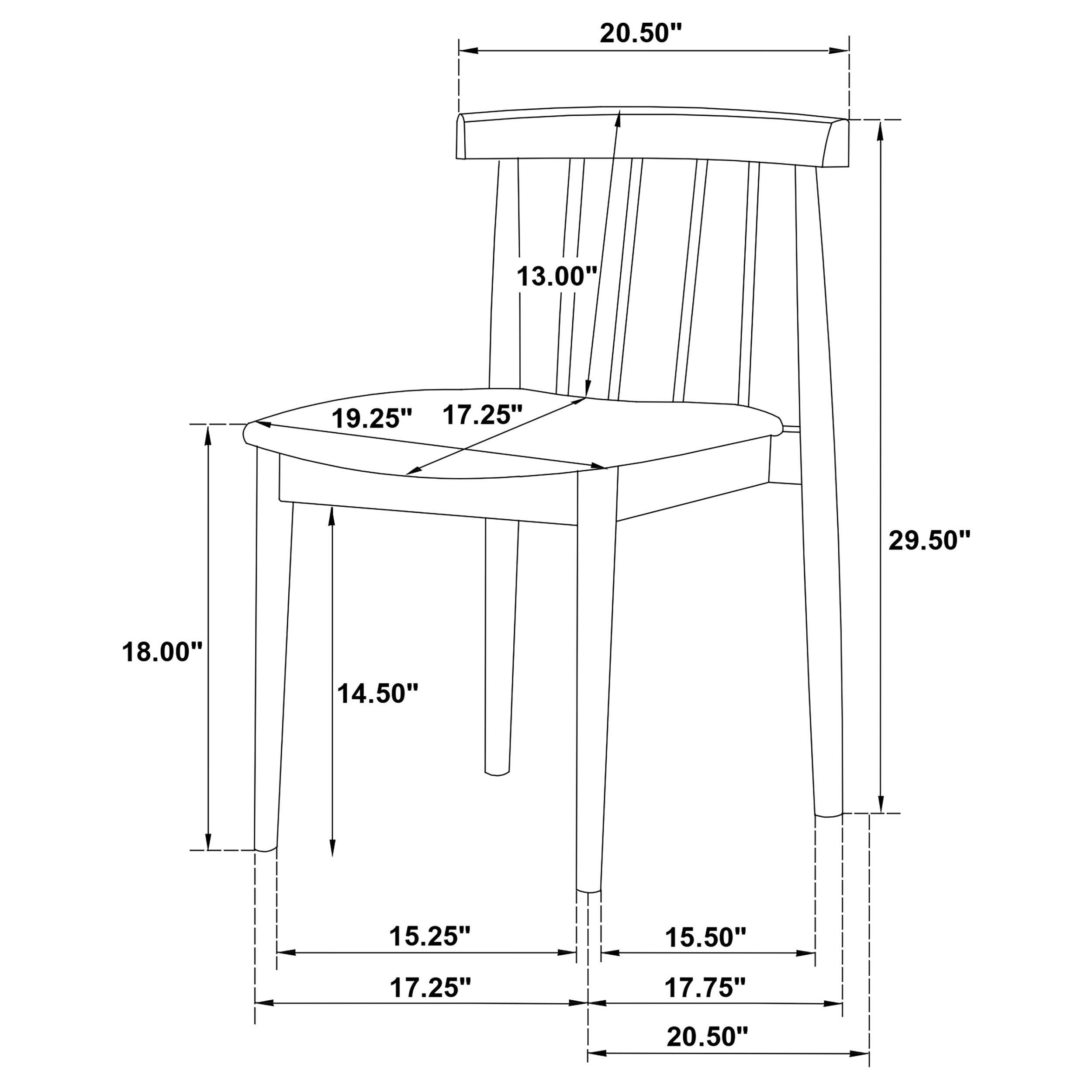 Cullen Dining Side Chair Upholstered Seat Black (Set of 2) — view 13