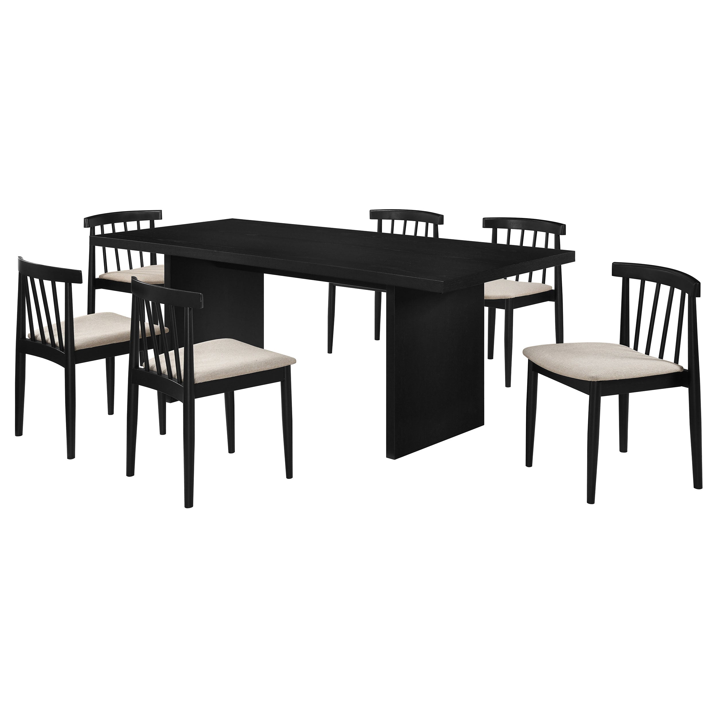Decker 7-piece 82-inch Rectangular Dining Set Wheat and Black — view 1