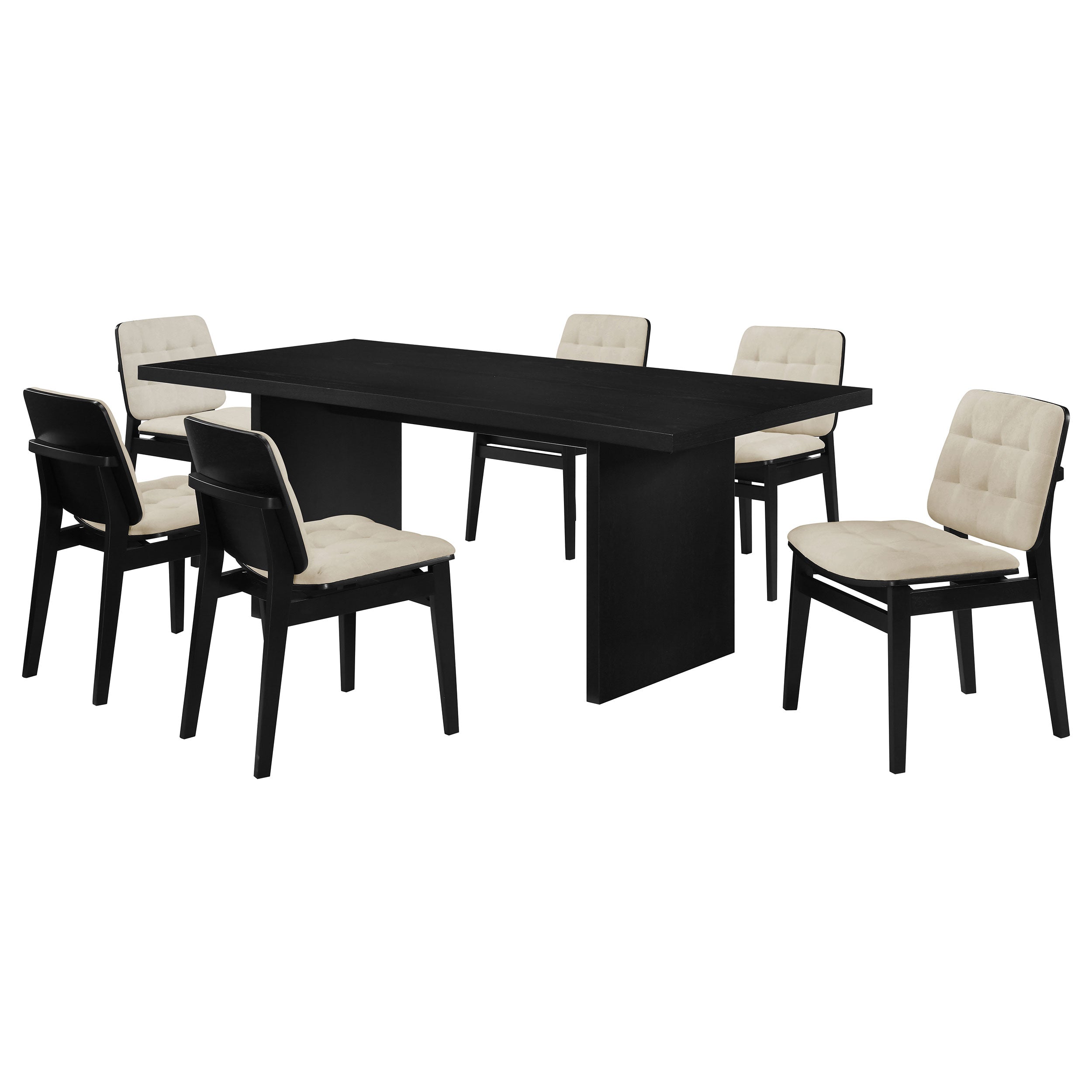 Decker 7-piece 82-inch Rectangular Dining Set Cream and Black — view 1
