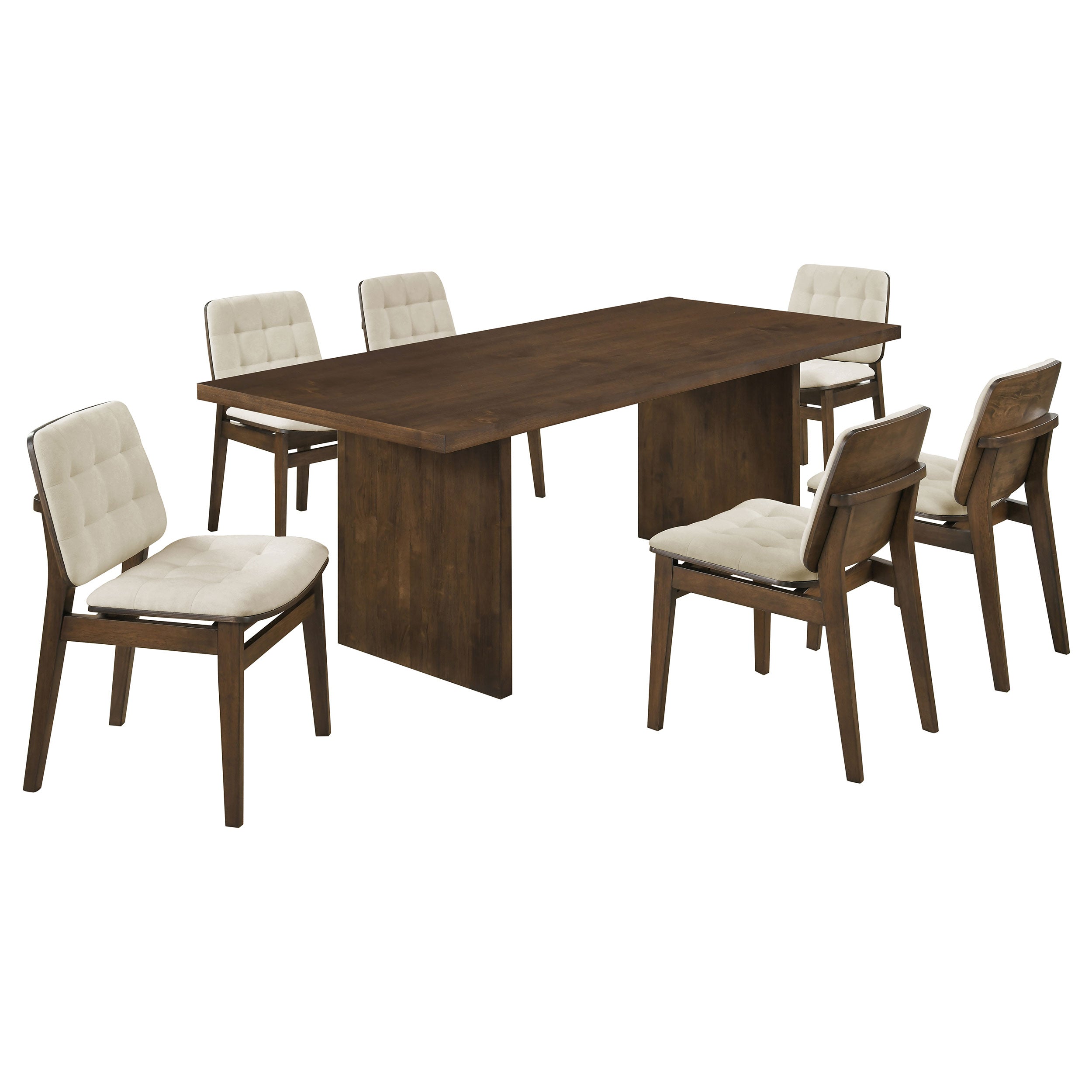 Decker 7-piece 82-inch Rectangular Dining Set Cream and Walnut — view 1