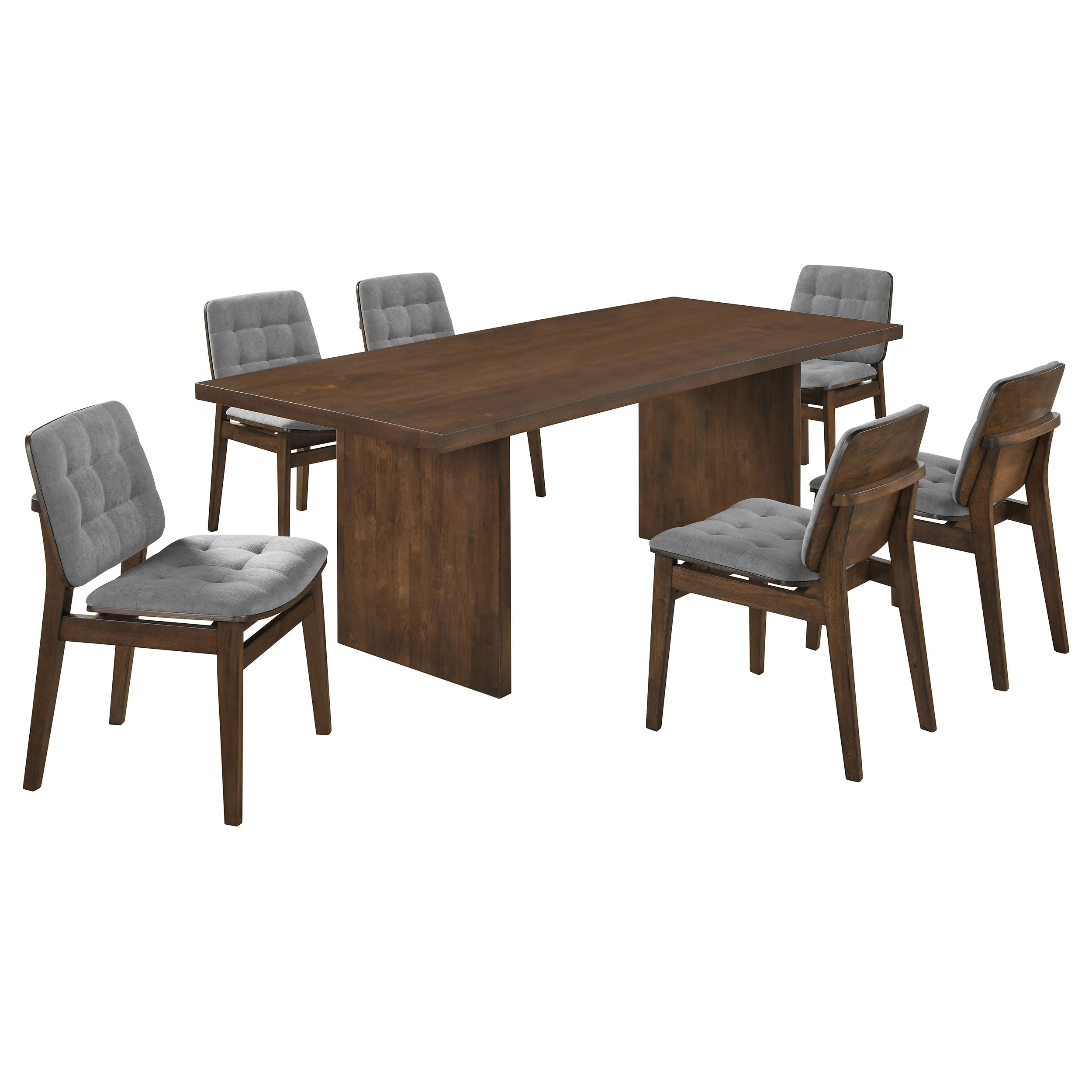 Decker 7-piece 82-inch Rectangular Dining Set Grey and Walnut — view 1