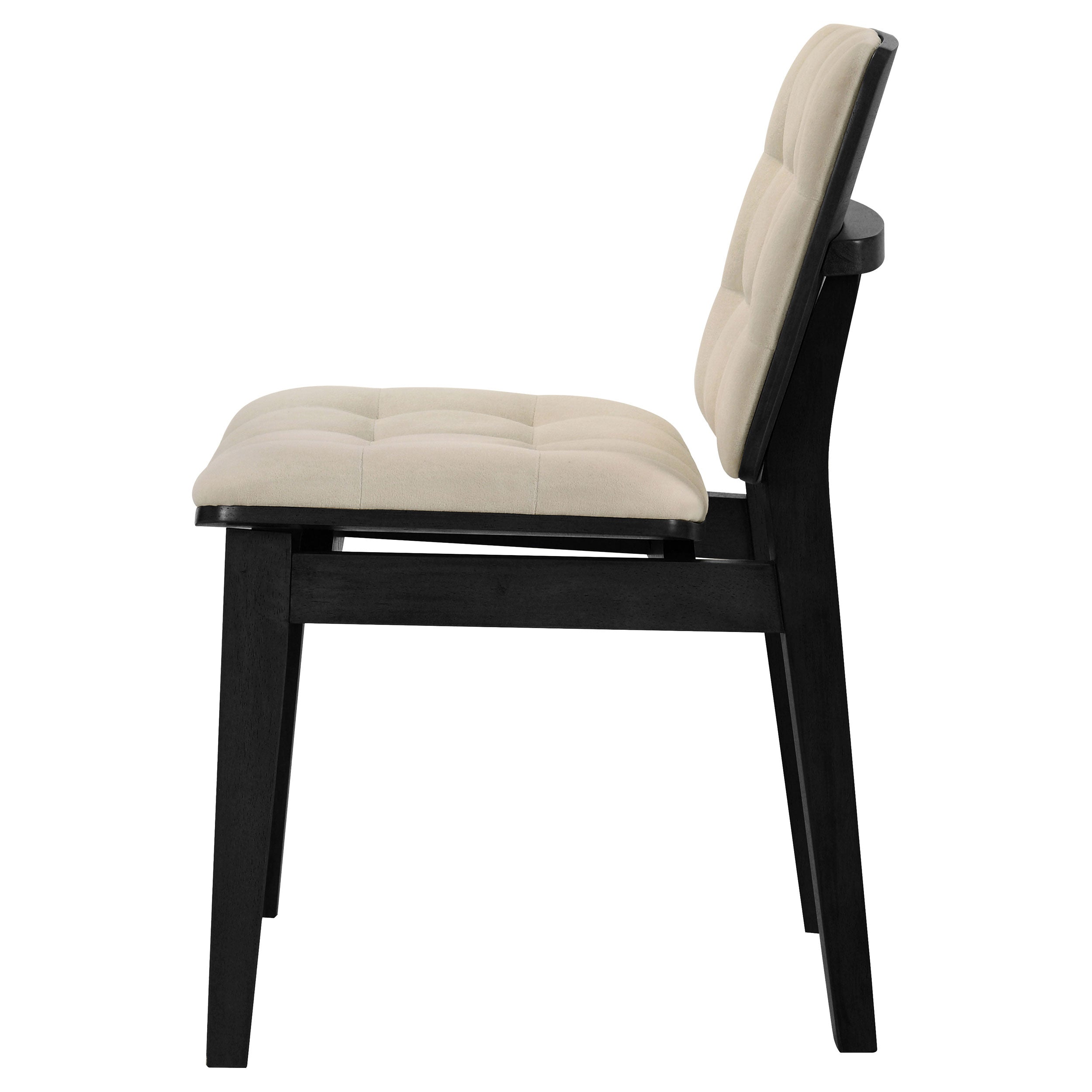 Redbridge Velvet Upholstered Side Chair Cream and Black (Set of 2) — view 5