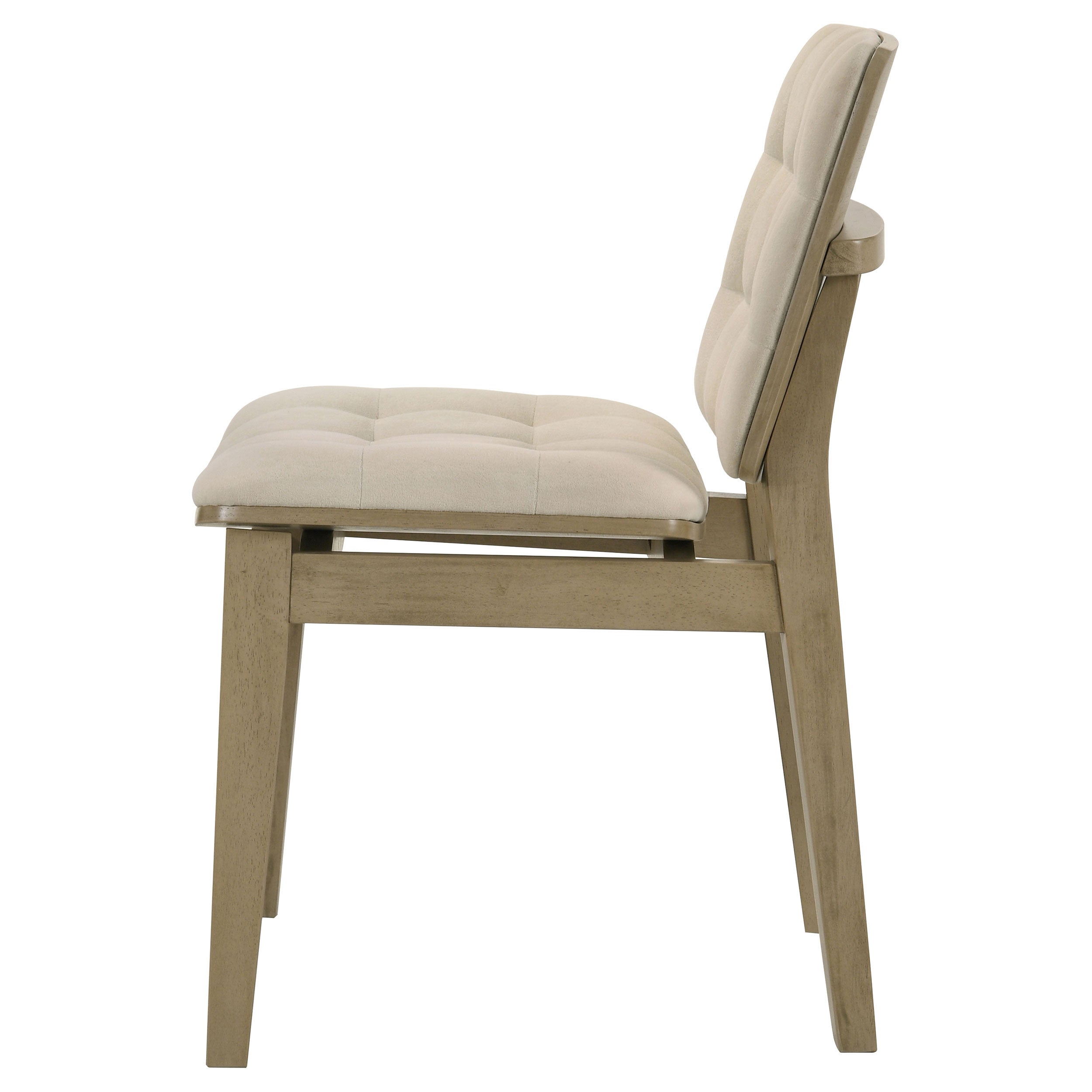 Redbridge Velvet Upholstered Side Chair Cream and Natural Oak (Set of 2) — view 6