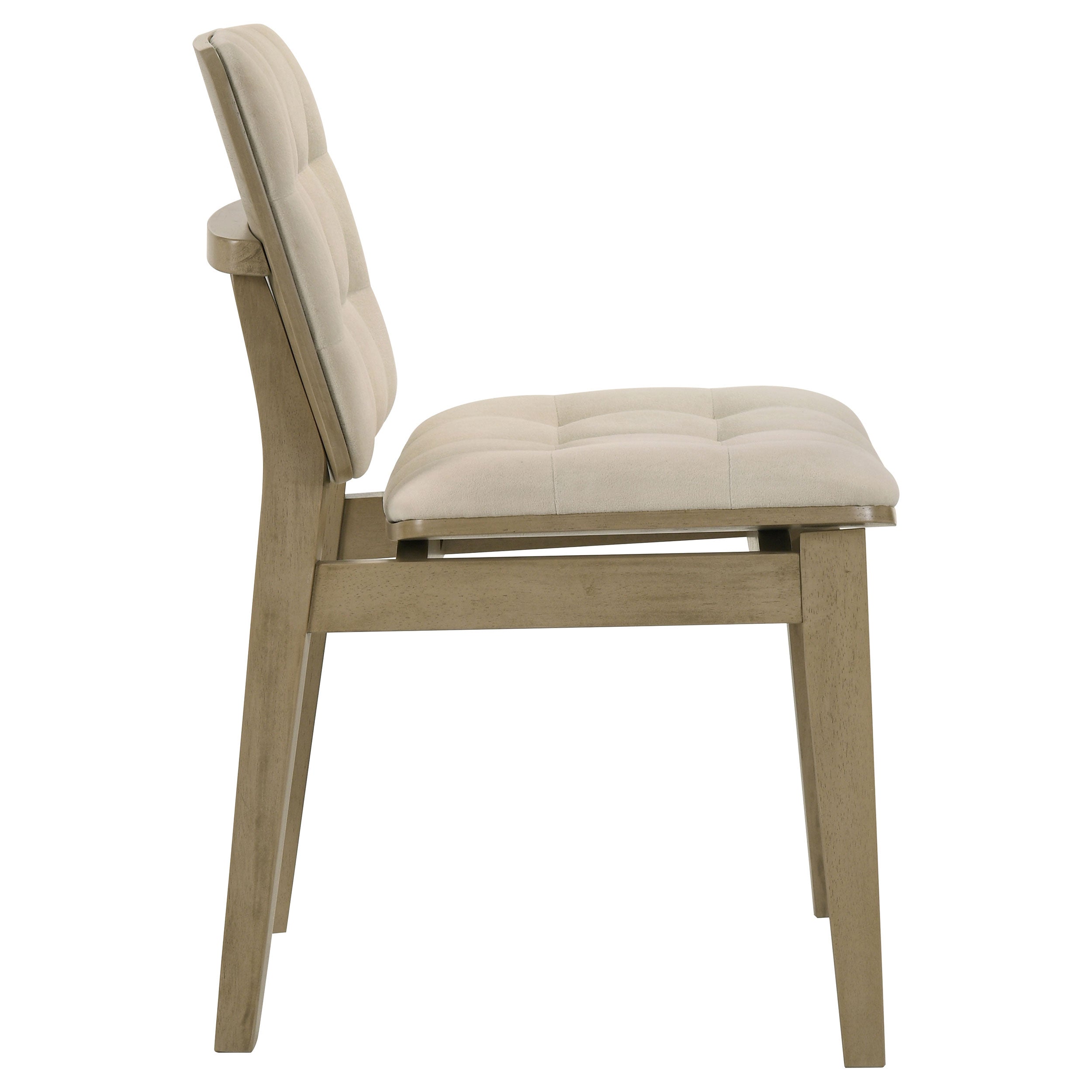 Redbridge Velvet Upholstered Side Chair Cream and Natural Oak (Set of 2) — view 9