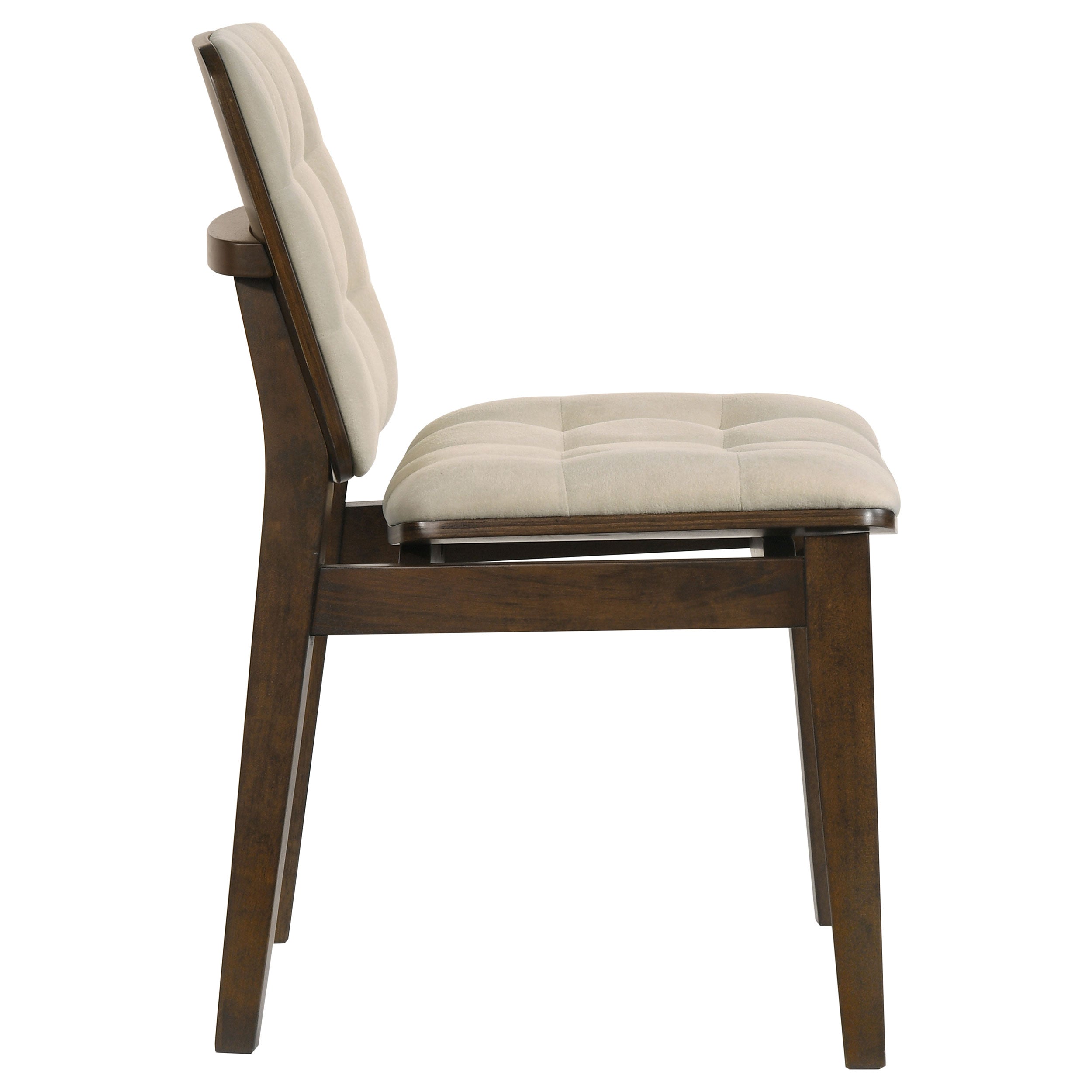 Redbridge Velvet Upholstered Side Chair Cream and Walnut (Set of 2) — view 8