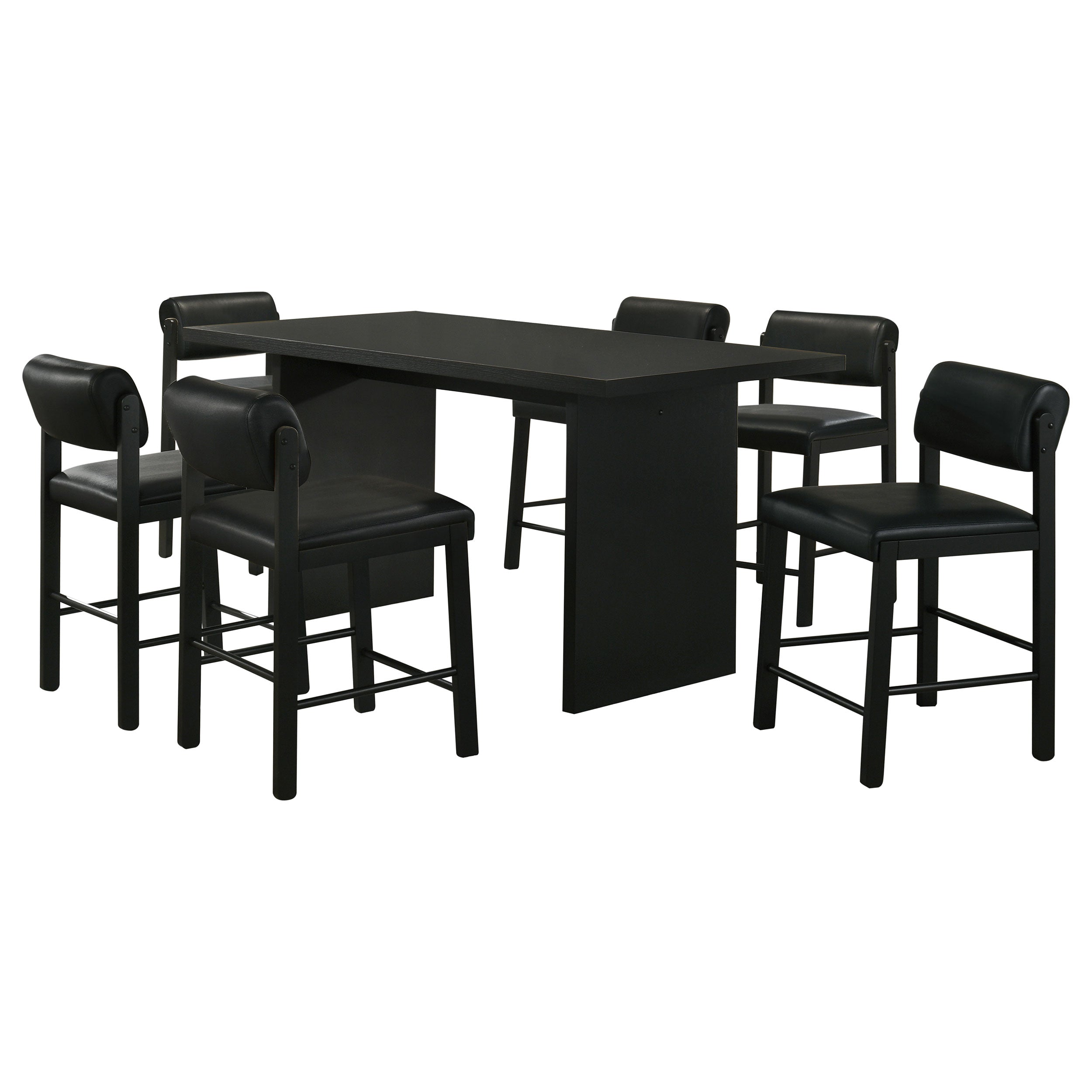 Decker 7-piece 70-inch Rectangular Counter Height Dining Set Black — view 2