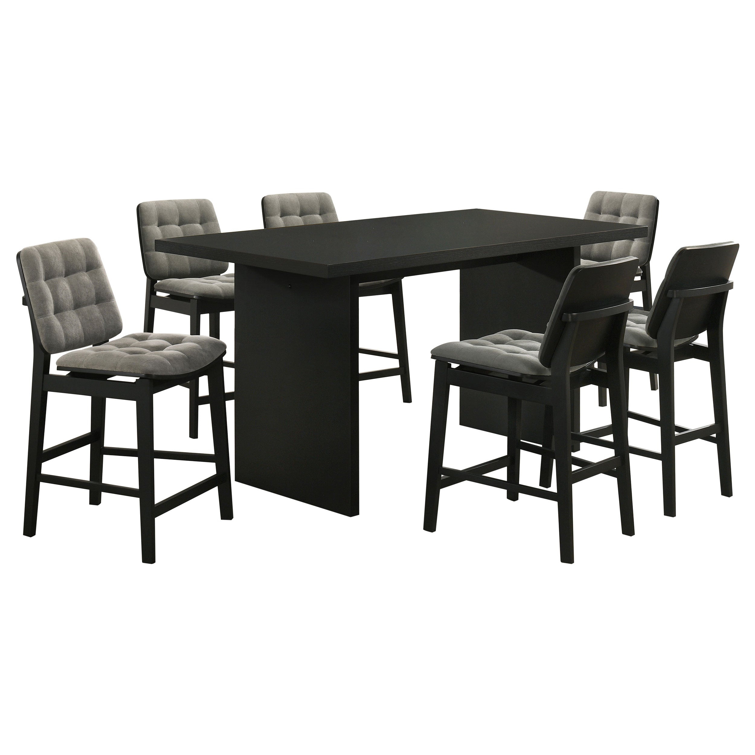 Decker 7-piece 70-inch Rectangular Counter Height Dining Set Grey and Black — view 2